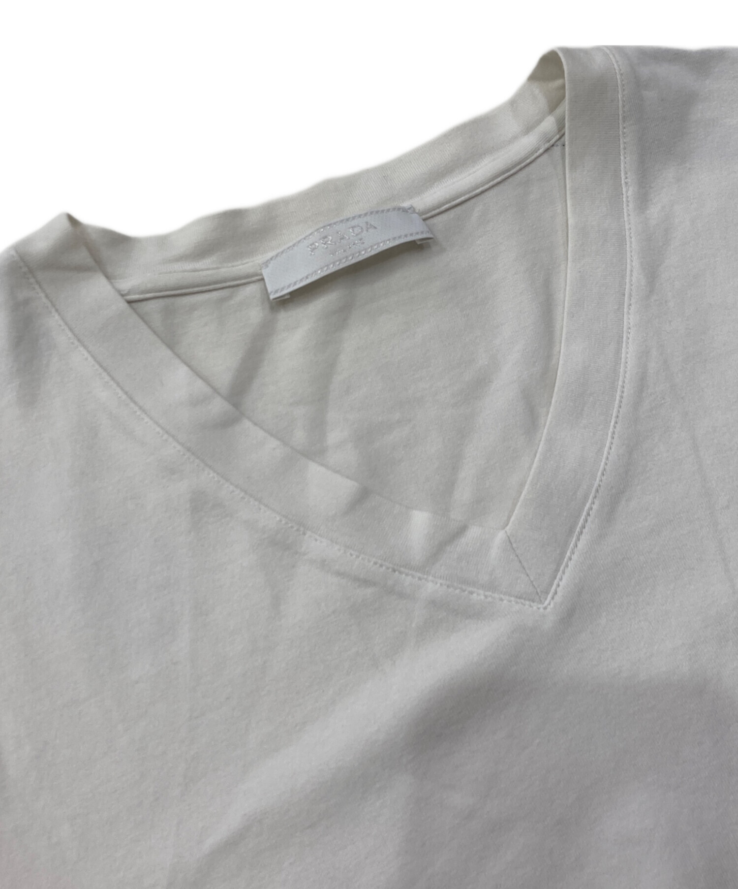 PRADA プラダ Vネック Tシャツ 半袖 カットソー グレージュ 34 PRADA - PRADA プラダ Vネック Tシャツ 半袖 カットソー グレージュ 34