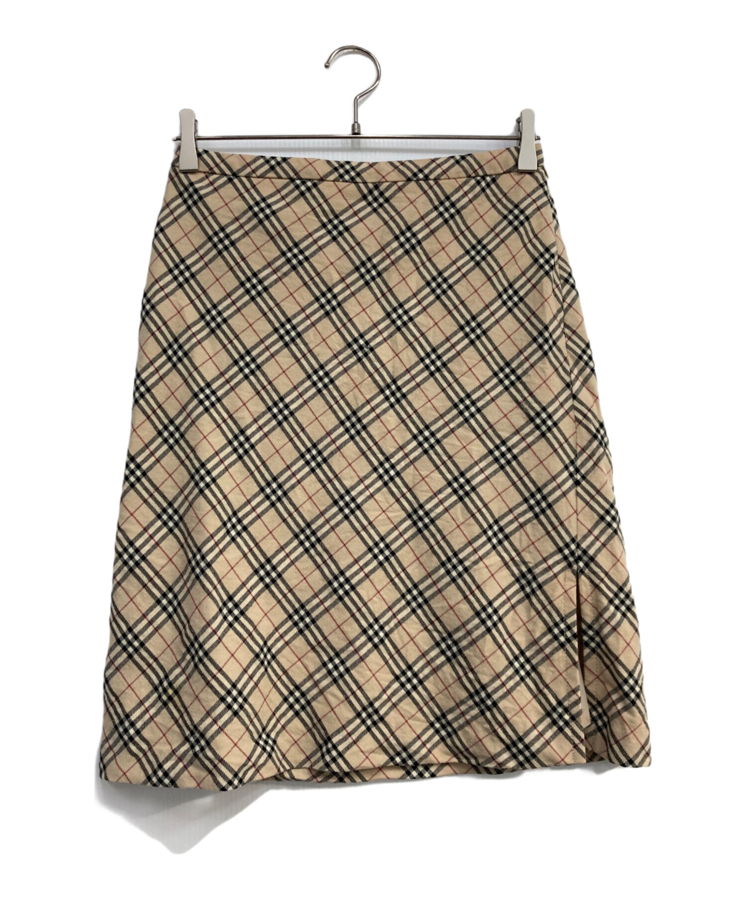 バーバリーブルーレーベル ノバチェック スカート ベージュ ロゴベルト 三陽商会 中古・古着通販】BURBERRY BLUE LABEL (バーバリー ブルー レーベル