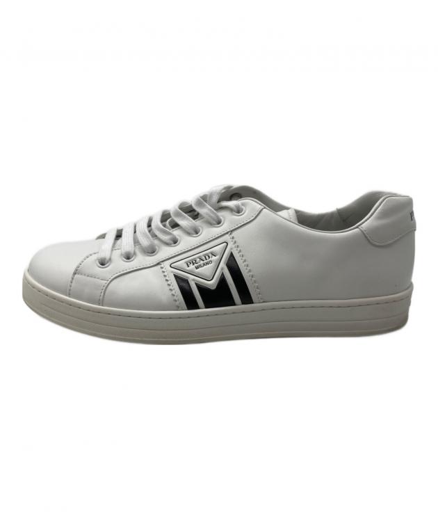 中古・古着通販】PRADA (プラダ) レザーローカットスニーカー ホワイト