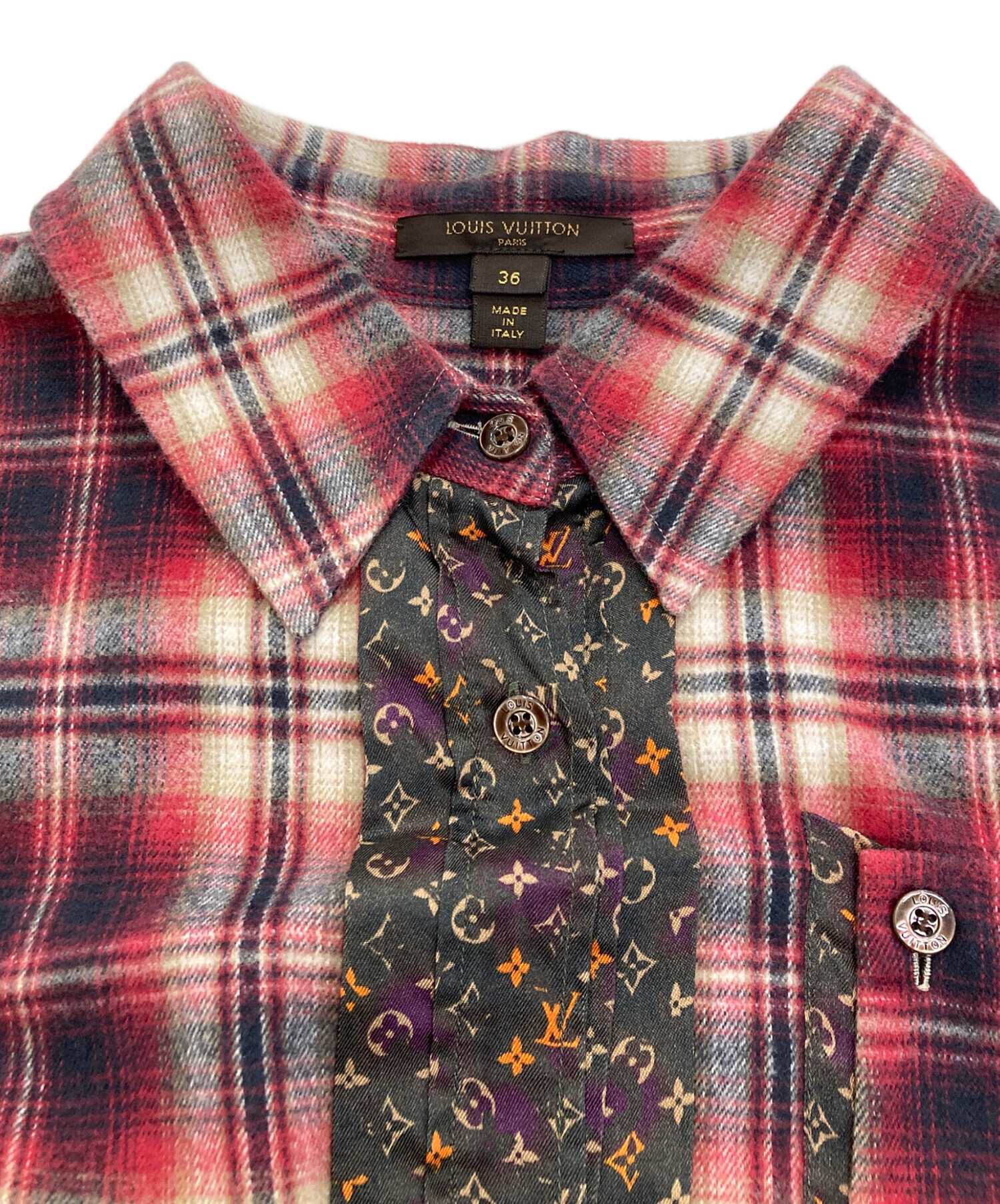 中古・古着通販】LOUIS VUITTON (ルイ ヴィトン) 半袖チェックシャツ