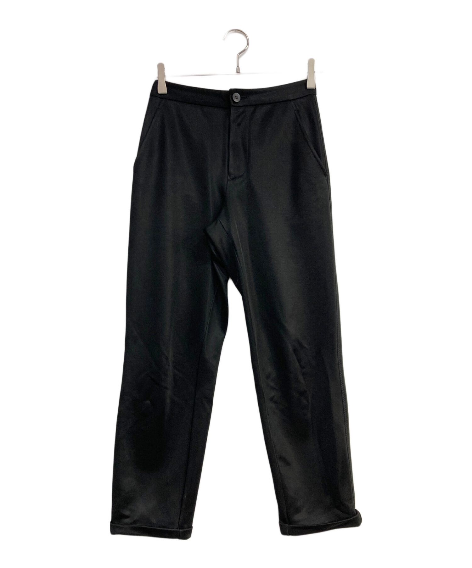 i.s. ISSEY MIYAKE 裾ボタン テーパードパンツ ブラック 中古・古着通販】ISSEY MIYAKE (イッセイミヤケ) メッシュテーパード