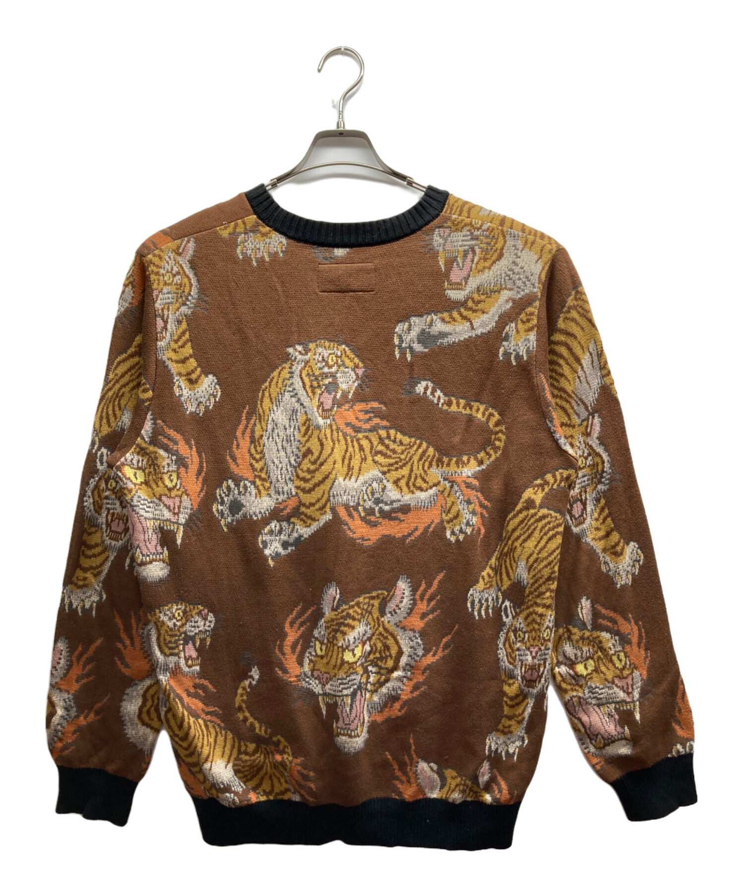 WACKO MARIA タイガー柄 クルーネック ニット セーター 中古・古着通販】WACKO MARIA (ワコマリア) タイガー柄 JACQUARD CREW