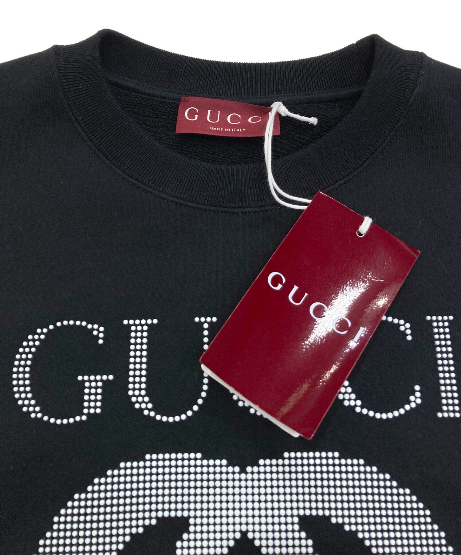 中古・古着通販】GUCCI (グッチ) ロゴクルーネックスウェット ブラック