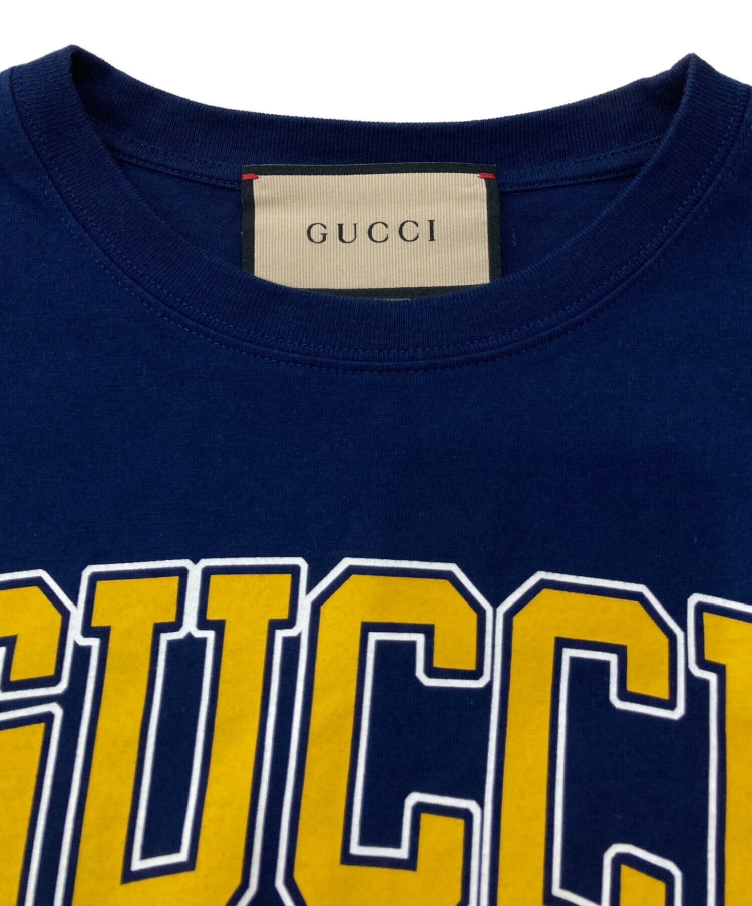 中古・古着通販】GUCCI (グッチ) ロゴプリントクルーネック半袖Tシャツ