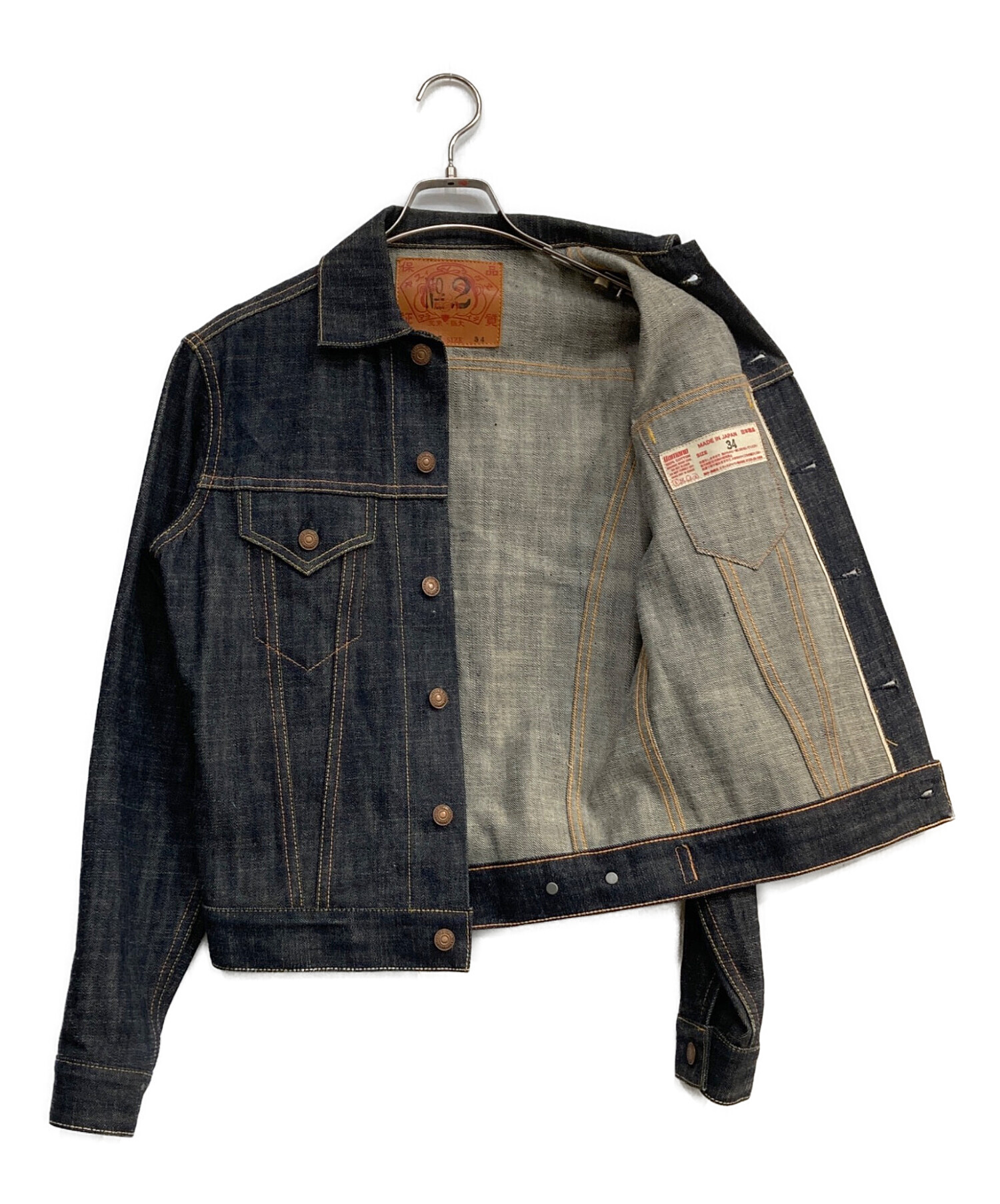 ＊エヴィス EVISU 戎 ジャガード モノグラム 総柄 ジャケット 34 中古・古着通販】EVISU (エヴィス) 3rdデニムジャケット インディゴ