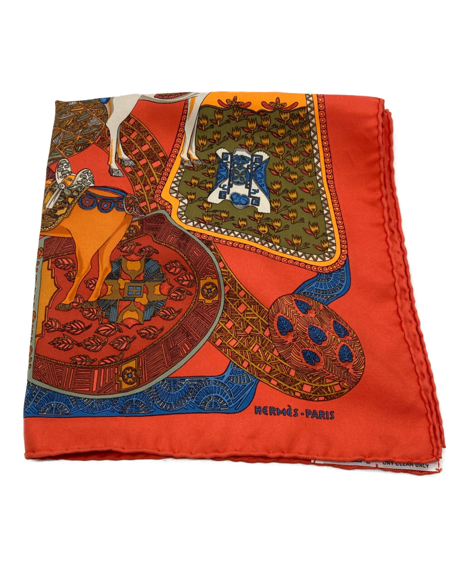 中古・古着通販】HERMES (エルメス) シルクスカーフ オレンジ