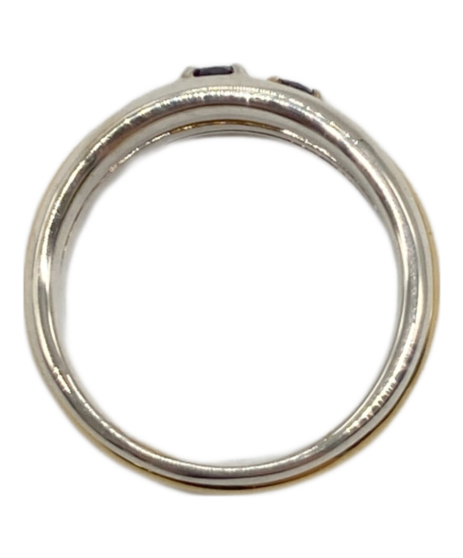 中古・古着通販】GARNI (ガルニ) Ripple Ring-Combi シルバー×ブラック 