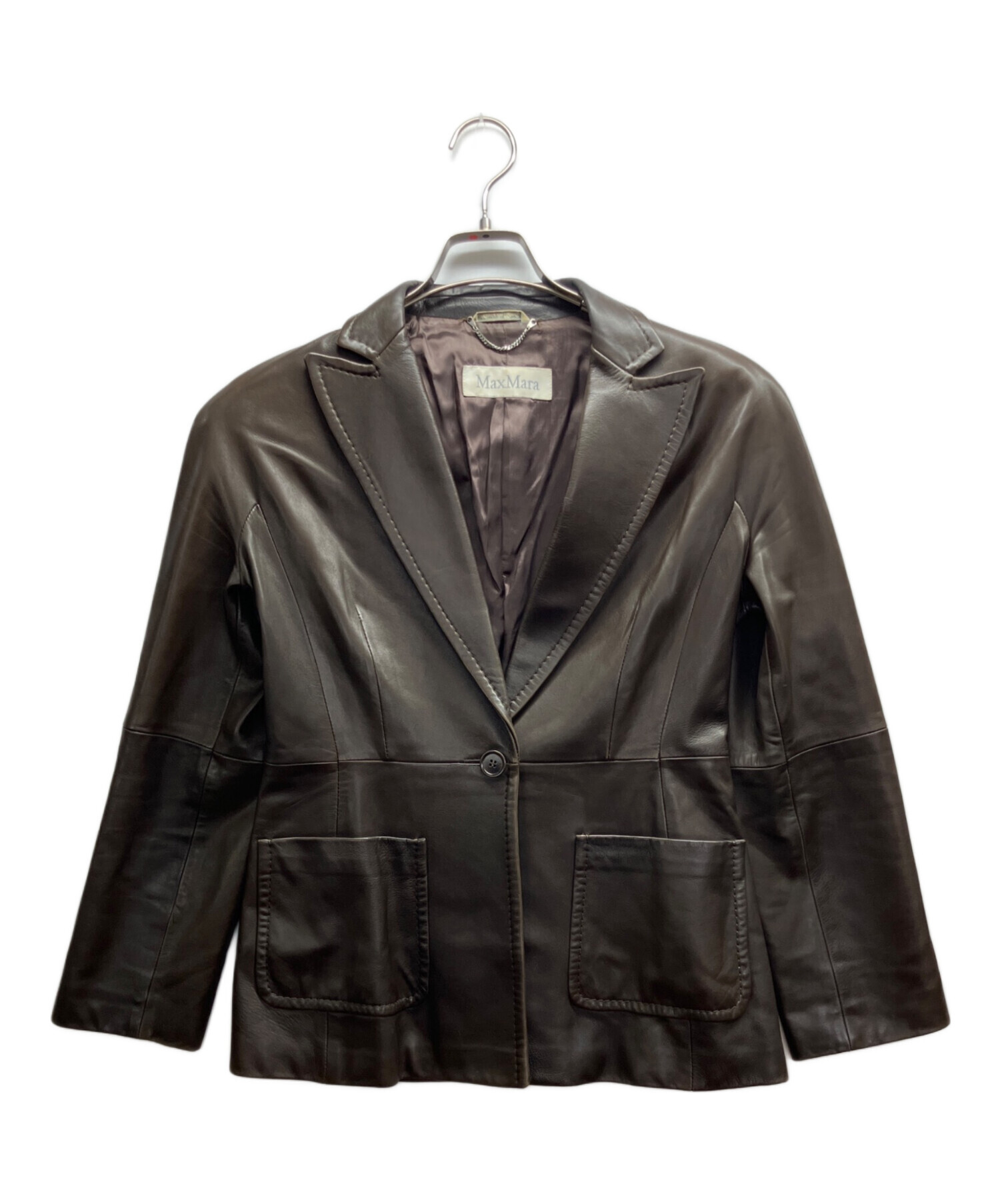近年✨️Max Mara マックスマーラ テーラードジャケット 大きいサイズ 中古・古着通販】MaxMara (マックスマーラ) レザーテーラード