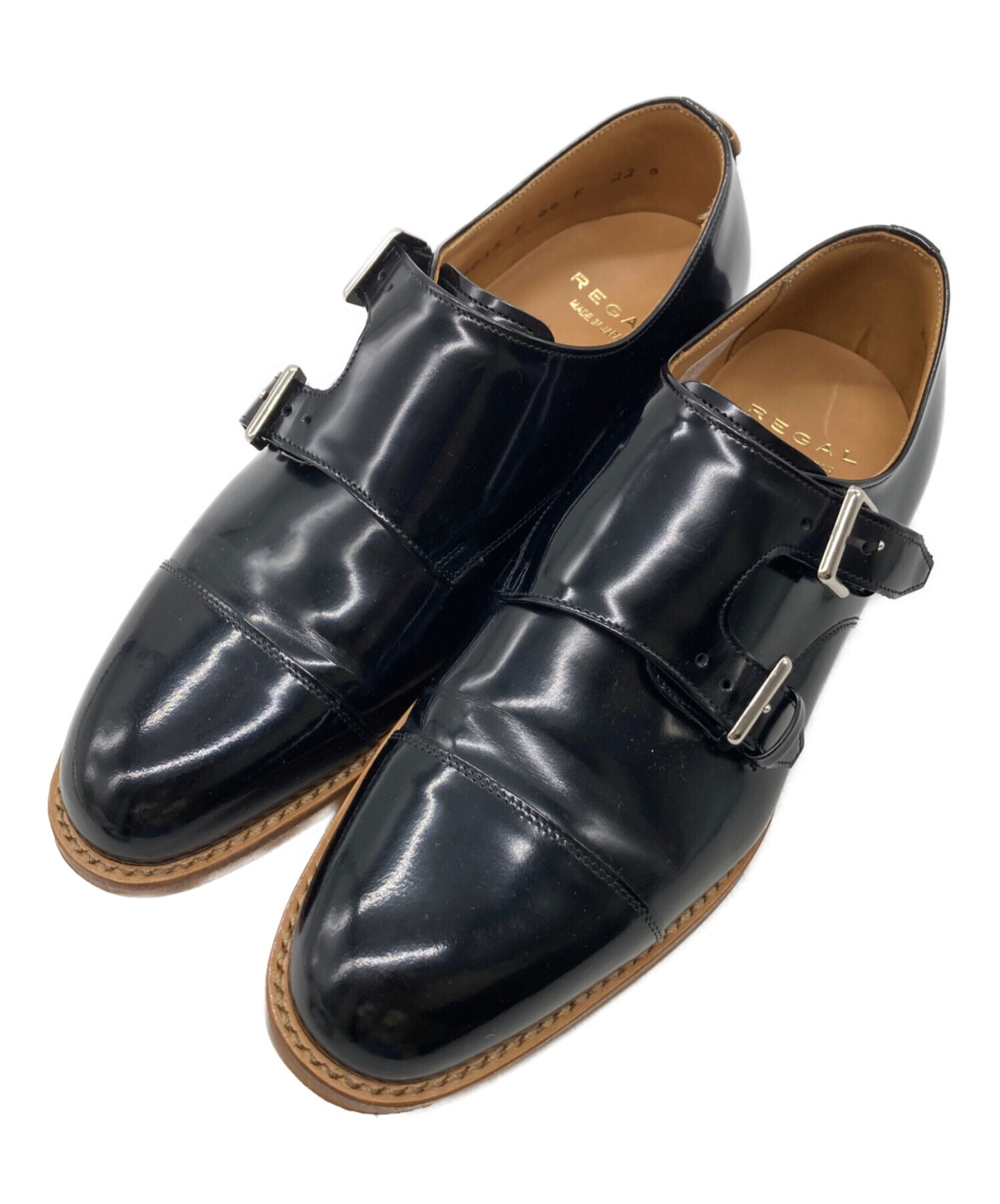 お値下げ中【REGAL TOKYO】ダブルモンクストラップ/ブラック/24.5 中古・古着通販】REGAL (リーガル) ダブルモンクストラップシューズ