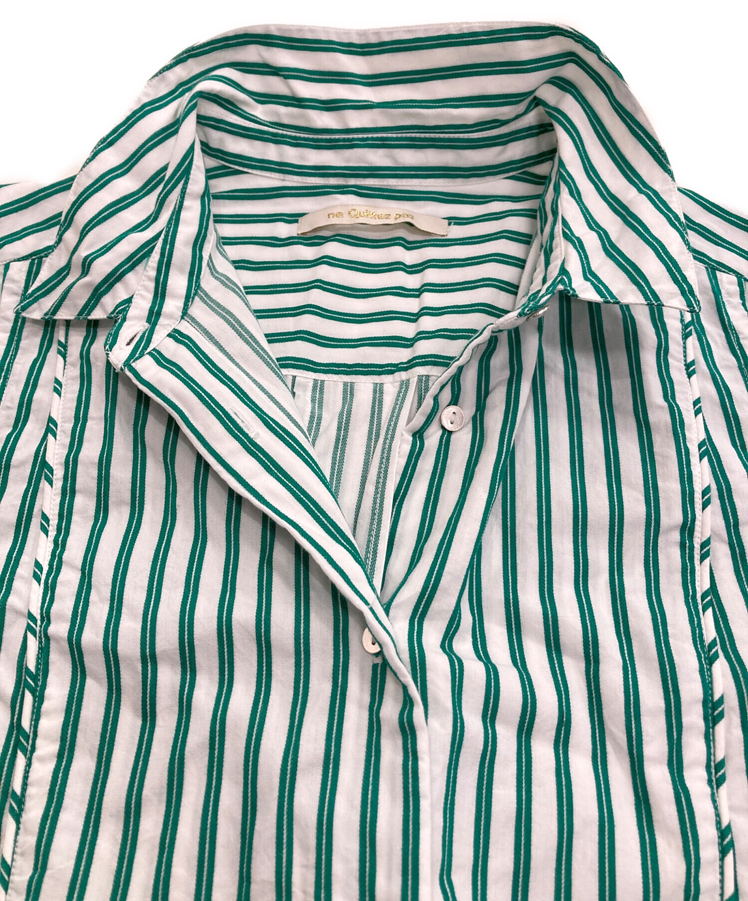中古・古着通販】ne quittez pas (ヌキテパ) POPLIN STRIPE SHRITS