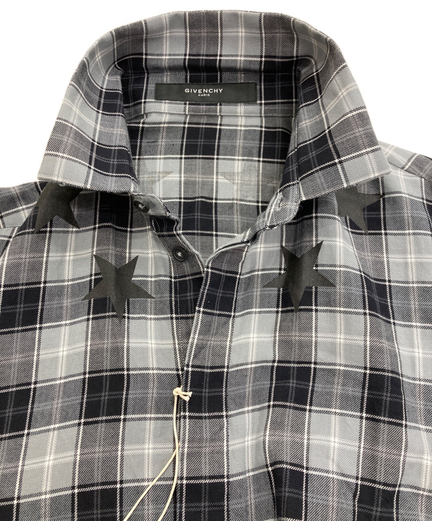 中古・古着通販】GIVENCHY (ジバンシィ) スターチェックシャツ グレー