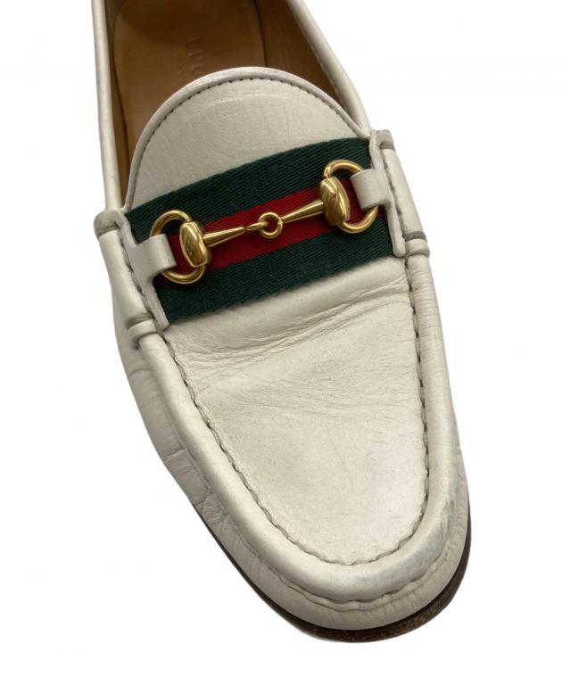 中古・古着通販】GUCCI (グッチ) ホースビットローファー ホワイト