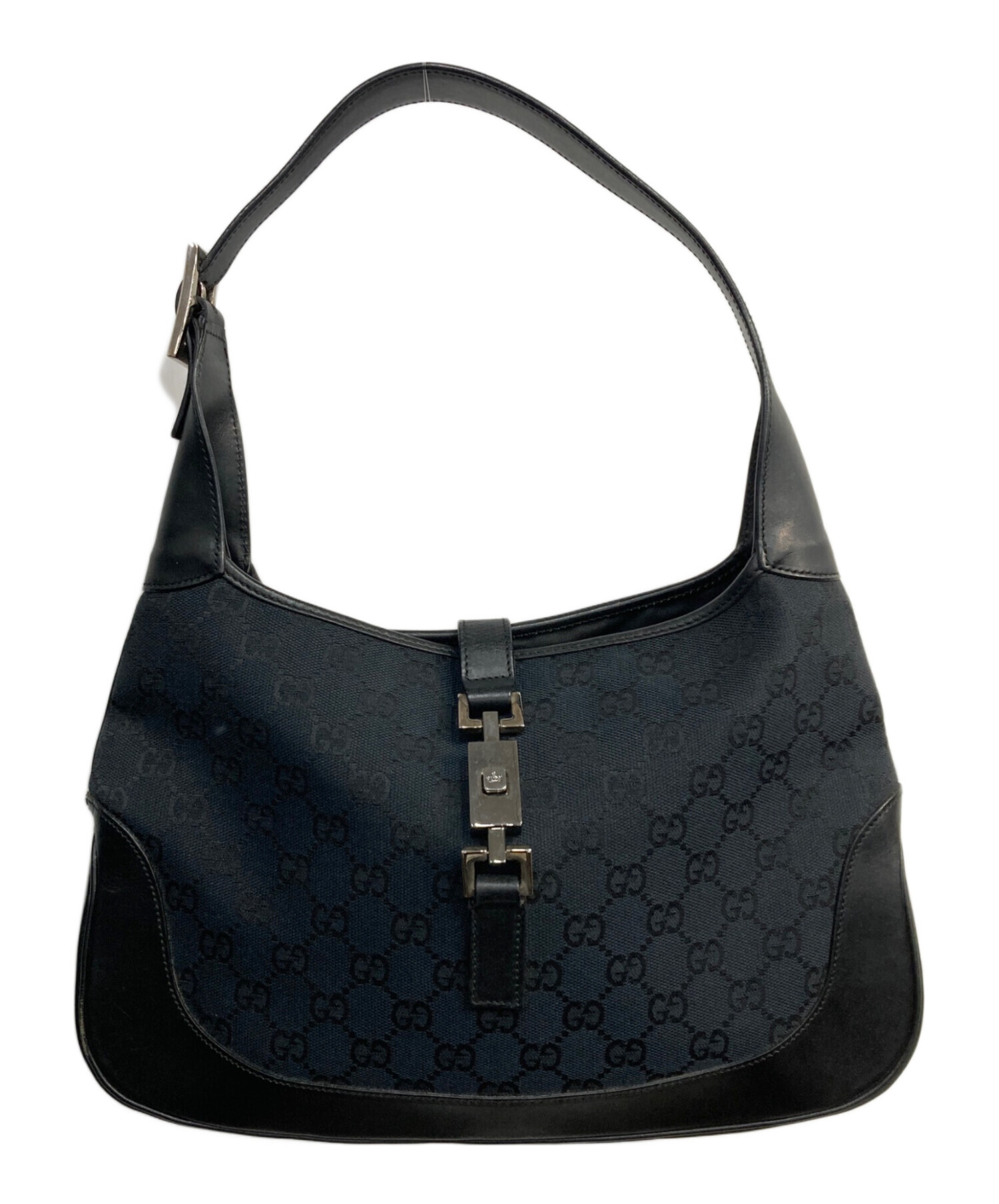 グッチ ジャッキー ワンショルダーバッグ 肩掛け ショルダー 黒 中古・古着通販】GUCCI (グッチ) ジャッキー ワンショルダーバッグ