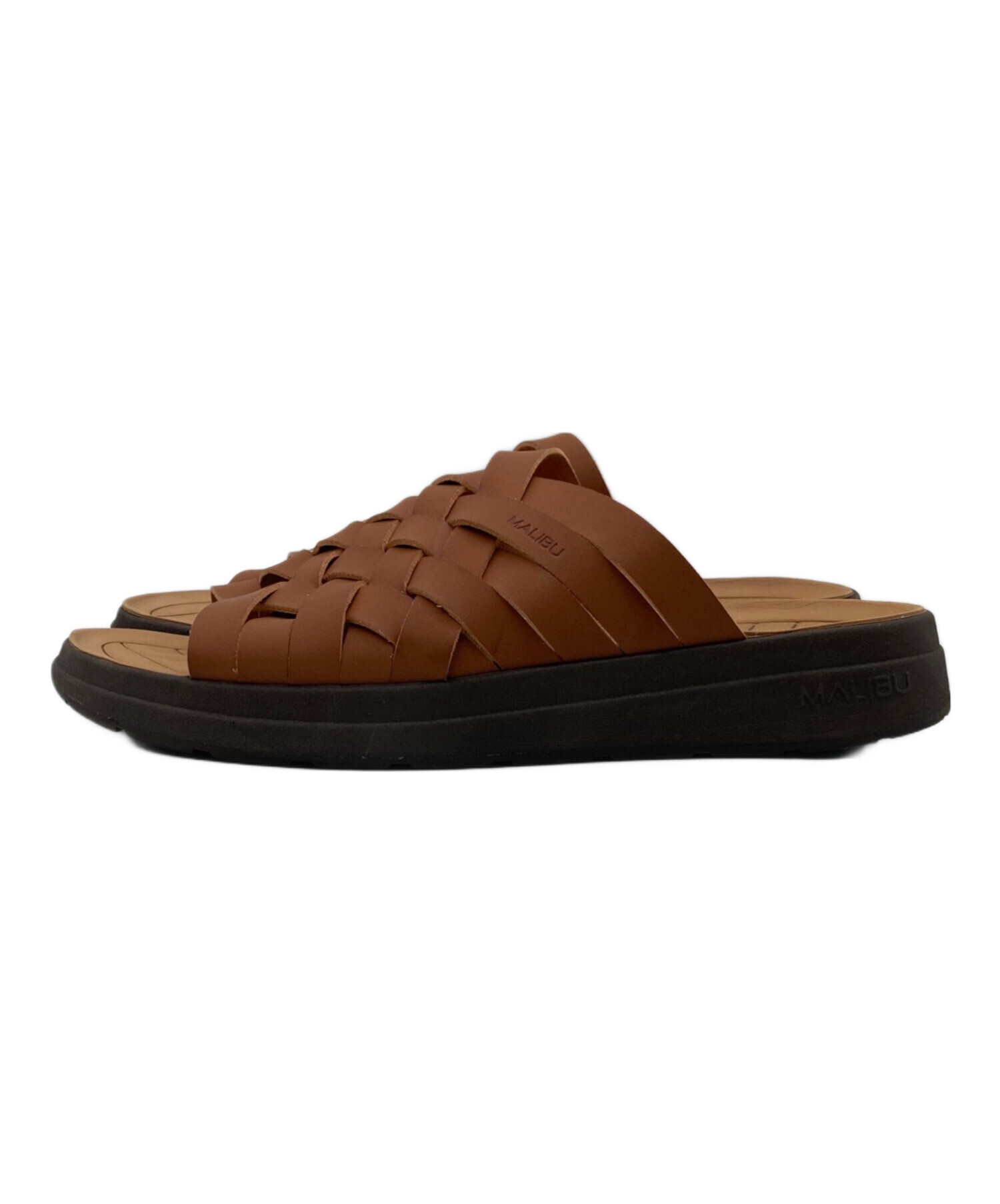 美品✨ SLIPPER サンダル ブラウン 編み込み 中古・古着通販】MALIBU (マリブ) ZUMAA編み込みサンダル ブラウン