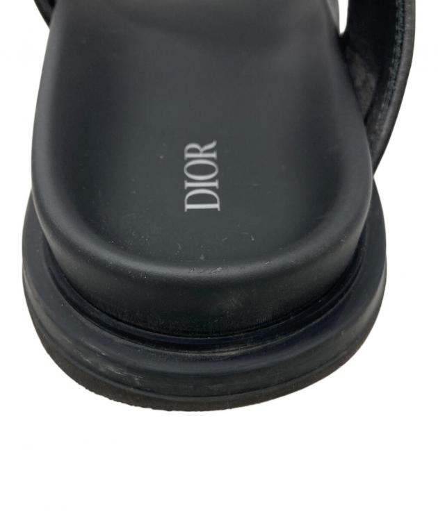 美品 ディオール AQUA ダブルバンド サンダル オブリーク 43 箱・袋付 中古・古着通販】DIOR (ディオール) Aqua サンダル ブラック サイズ:43