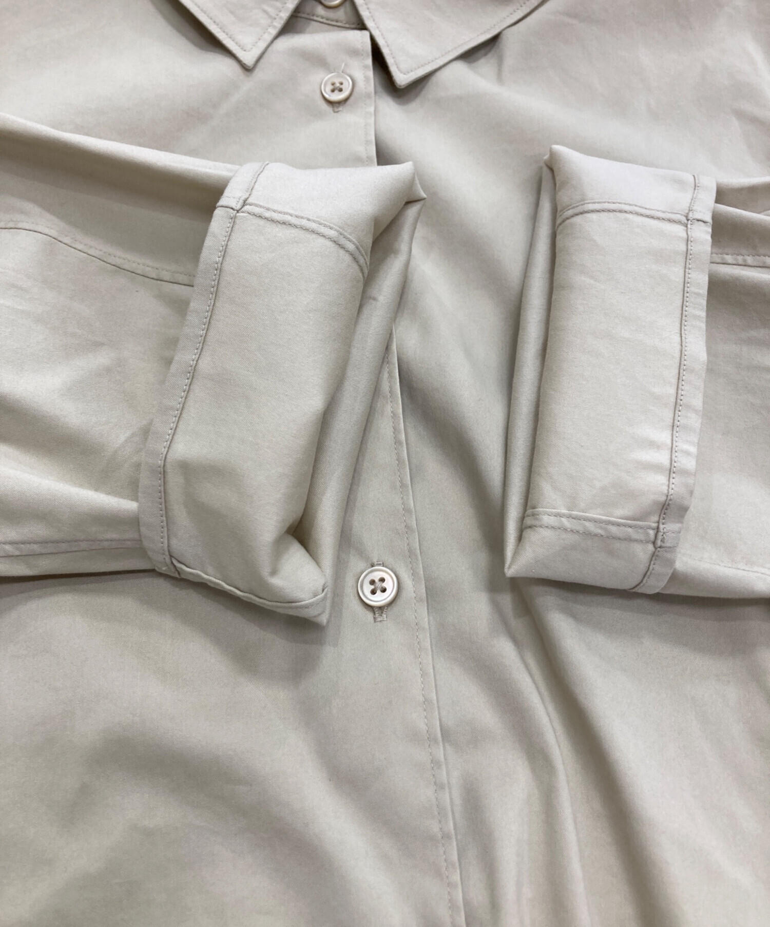 中古・古着通販】JIL SANDER (ジルサンダー) 7分袖シャツ ベージュ