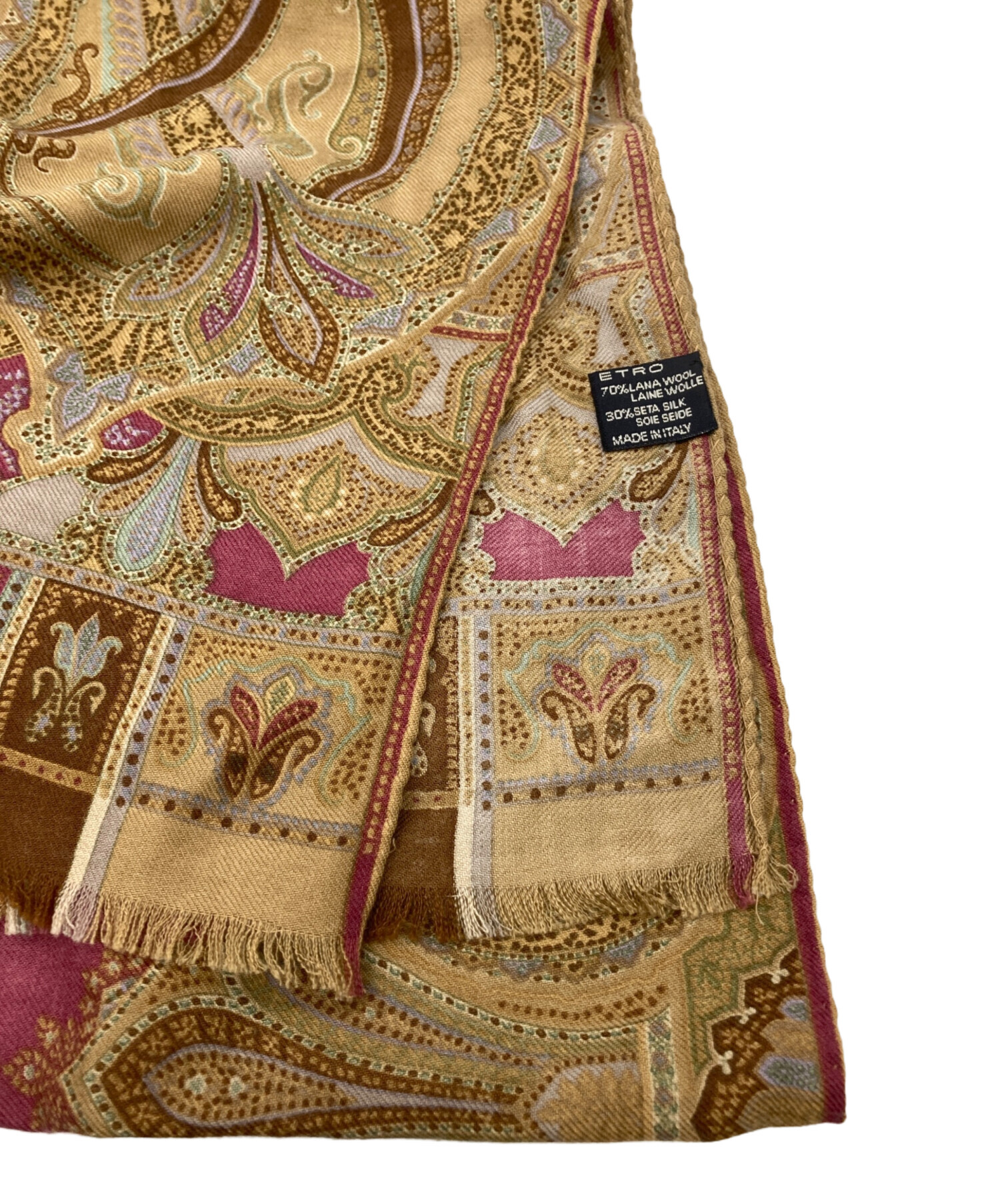 中古・古着通販】ETRO (エトロ) シルク混ペイズリーストール ブラウン
