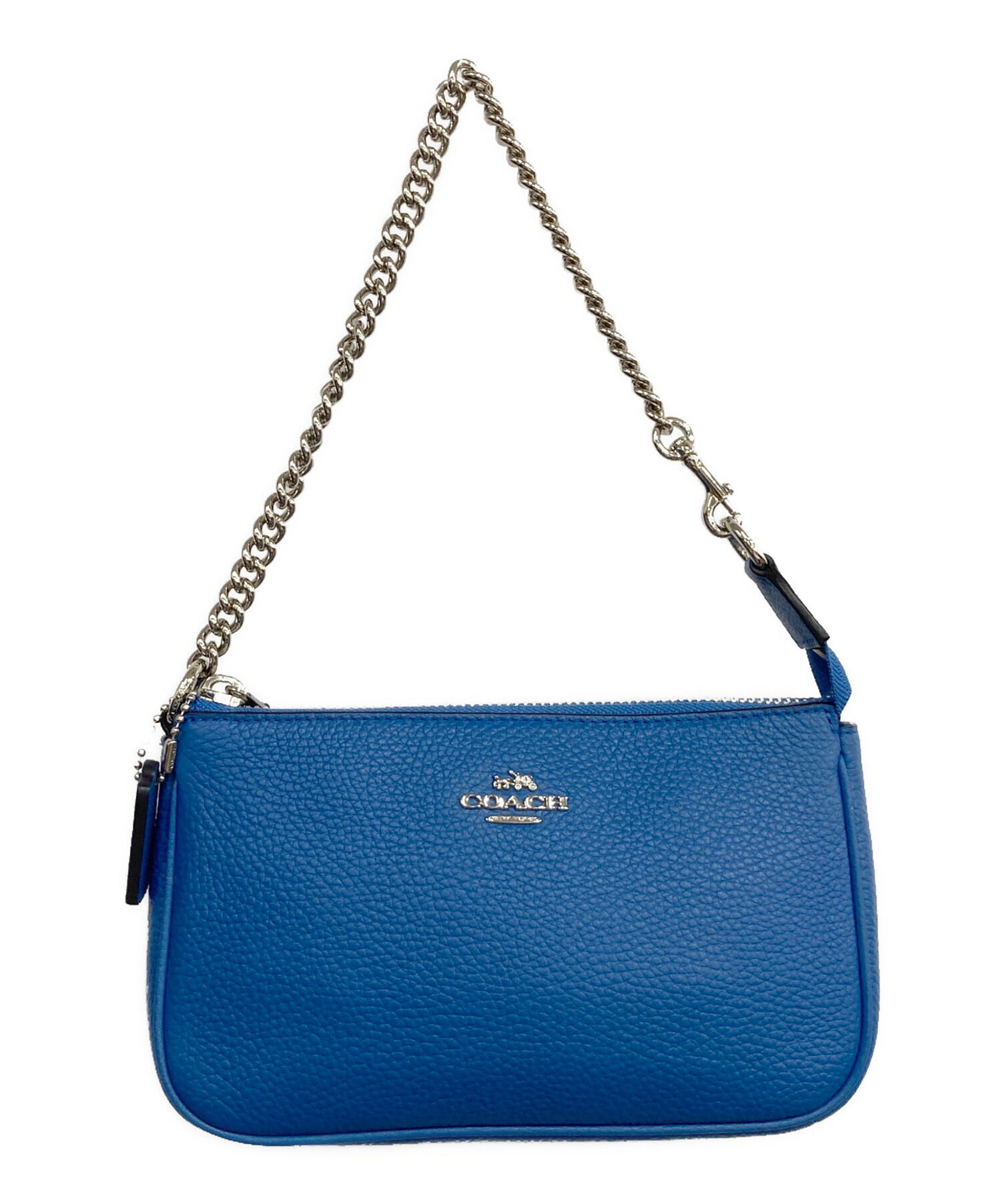 中古・古着通販】COACH (コーチ) チェーン ハンドポーチ ブルー