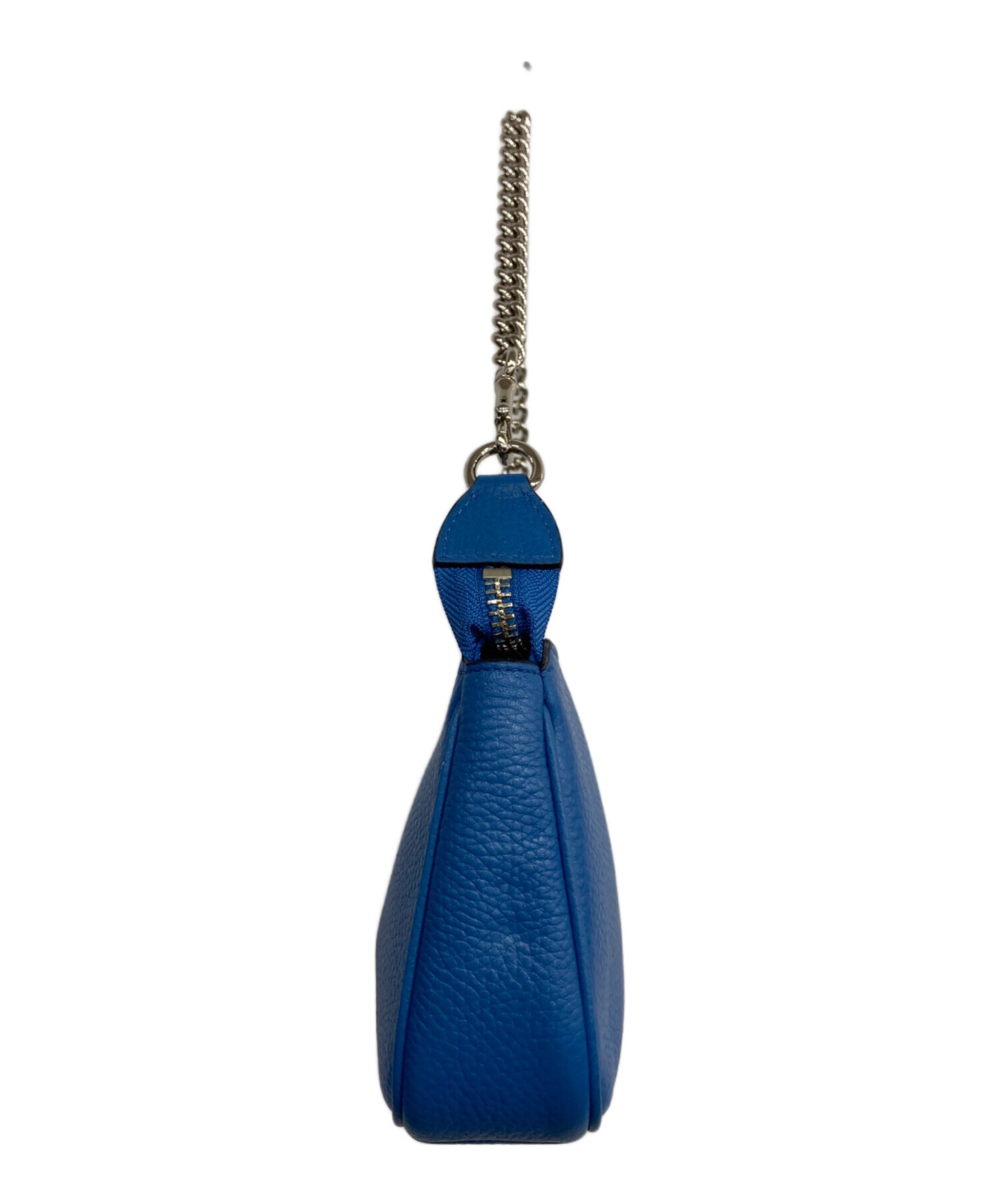 美品 COACH コーチ ハンドバッグ デミポーチ シグネチャー ブルー 中古・古着通販】COACH (コーチ) チェーン ハンドポーチ ブルー