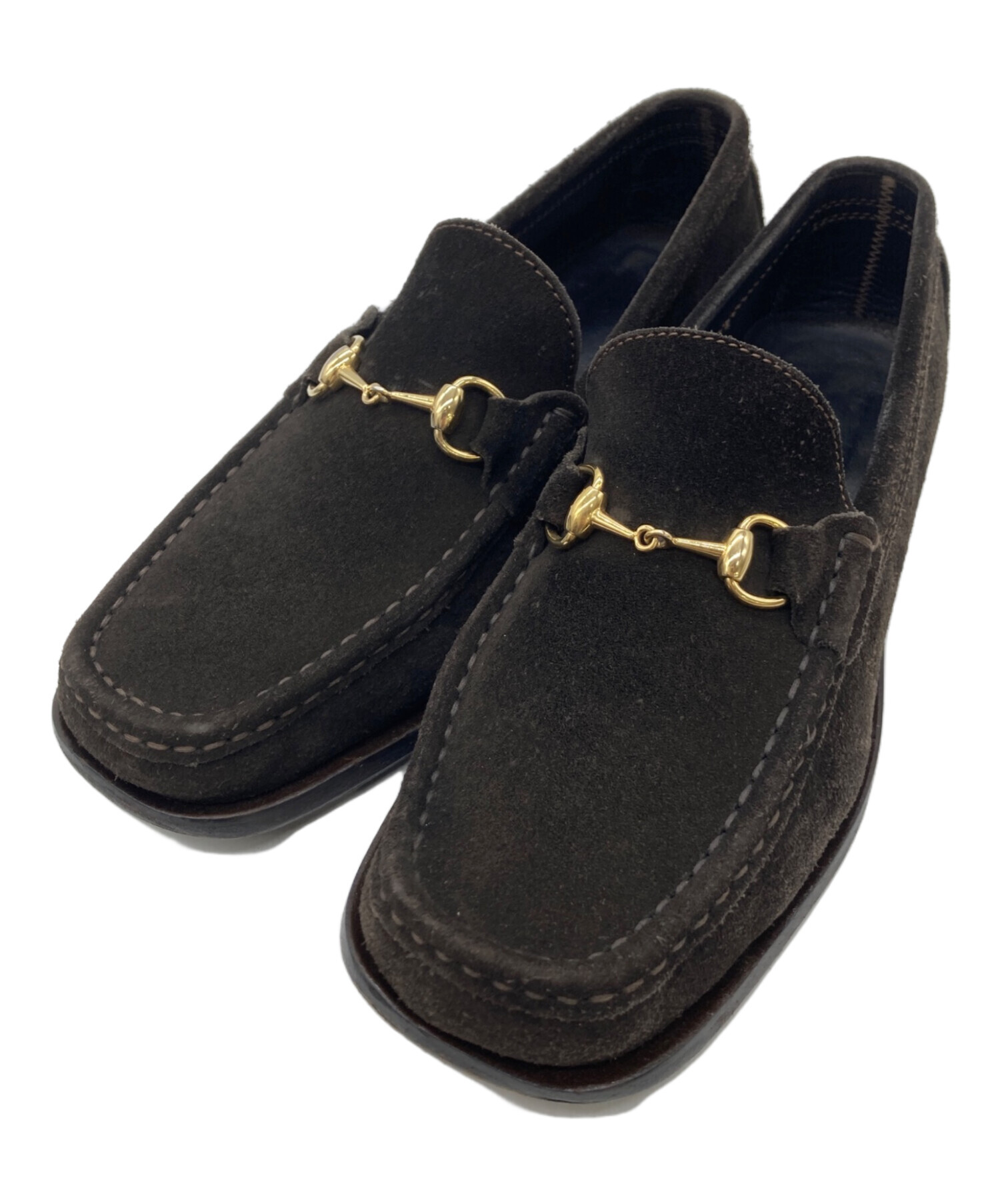 中古・古着通販】GUCCI (グッチ) ホースビットスウェードローファー