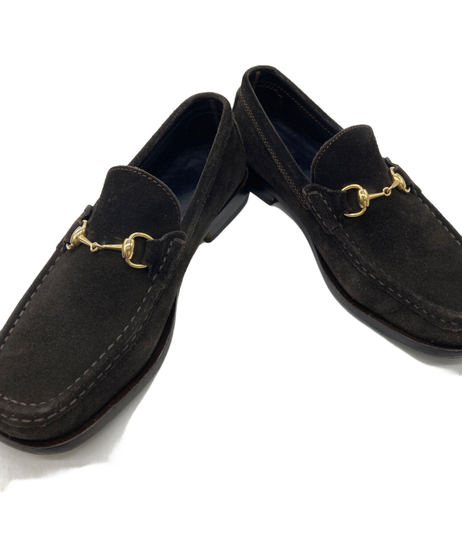 中古・古着通販】GUCCI (グッチ) ホースビットスウェードローファー
