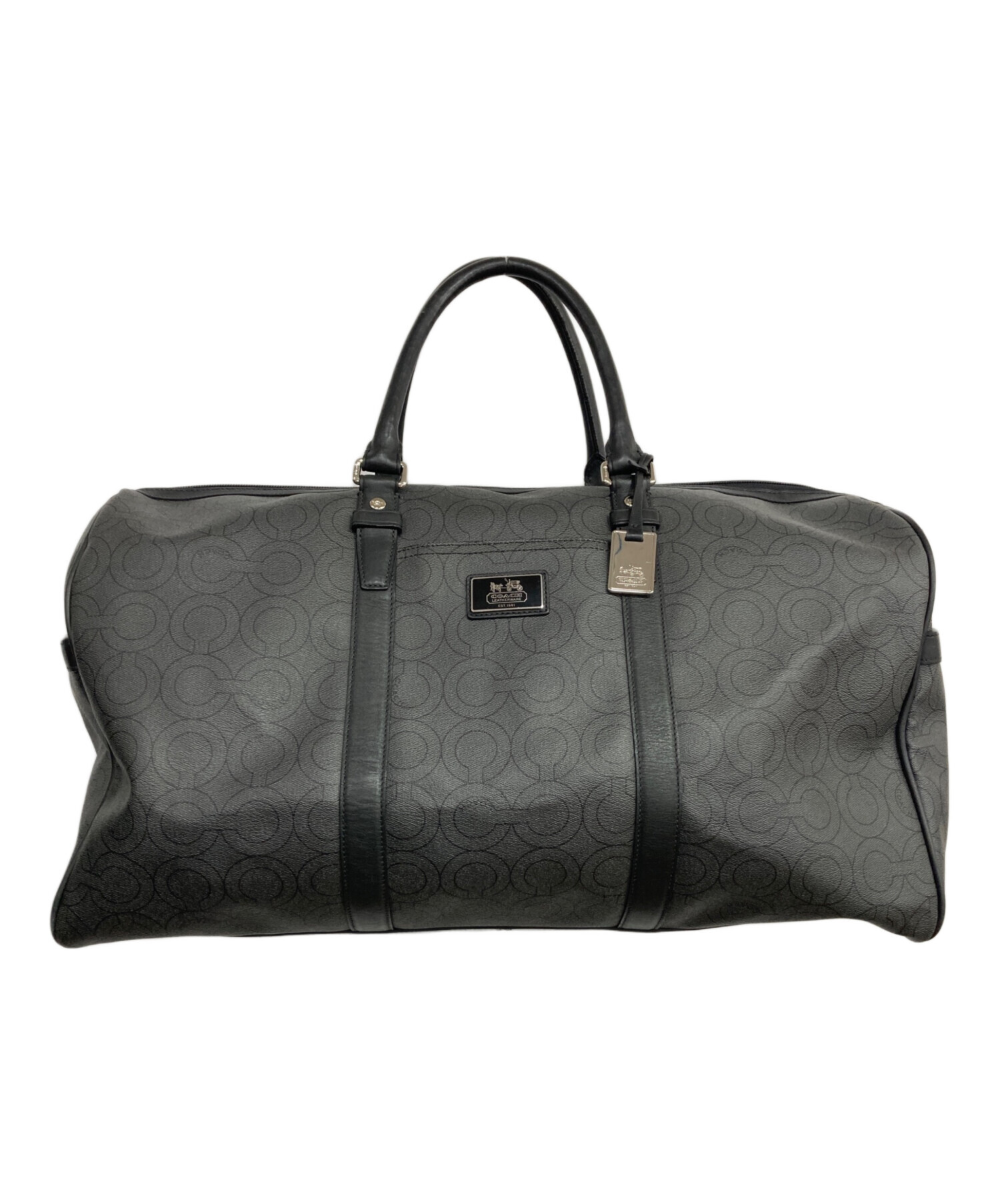 中古・古着通販】COACH (コーチ) 総柄ボストンバッグ ブラック