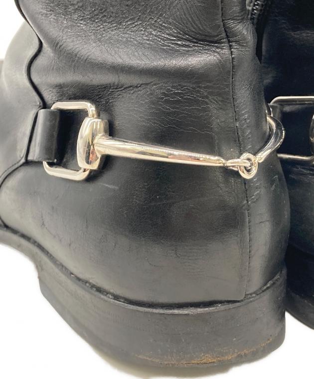 中古・古着通販】GUCCI (グッチ) ホースビットブーツ ブラック サイズ