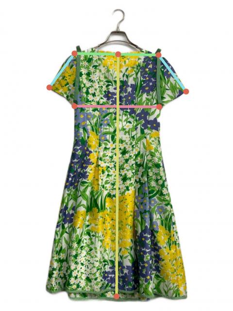 M'S GRACY 花柄 半袖 ワンピース リボン　白×黄色×緑　40 中古・古着通販】M'S GRACY (エムズグレイシー) フラワーモチーフ