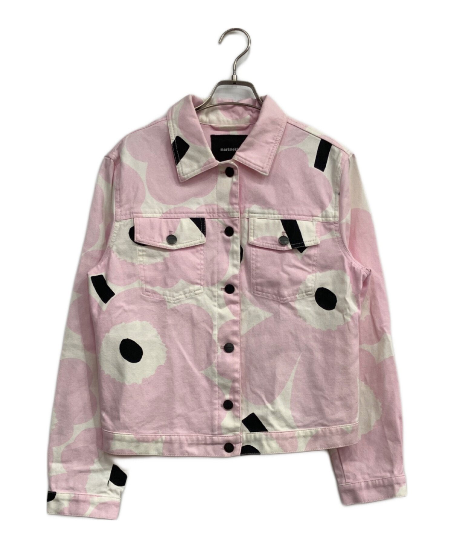 マリメッコ marimekko ウニッコ デニムジャケット ピンク Gジャン 中古・古着通販】marimekko (マリメッコ) ウニッコ柄デニムジャケット