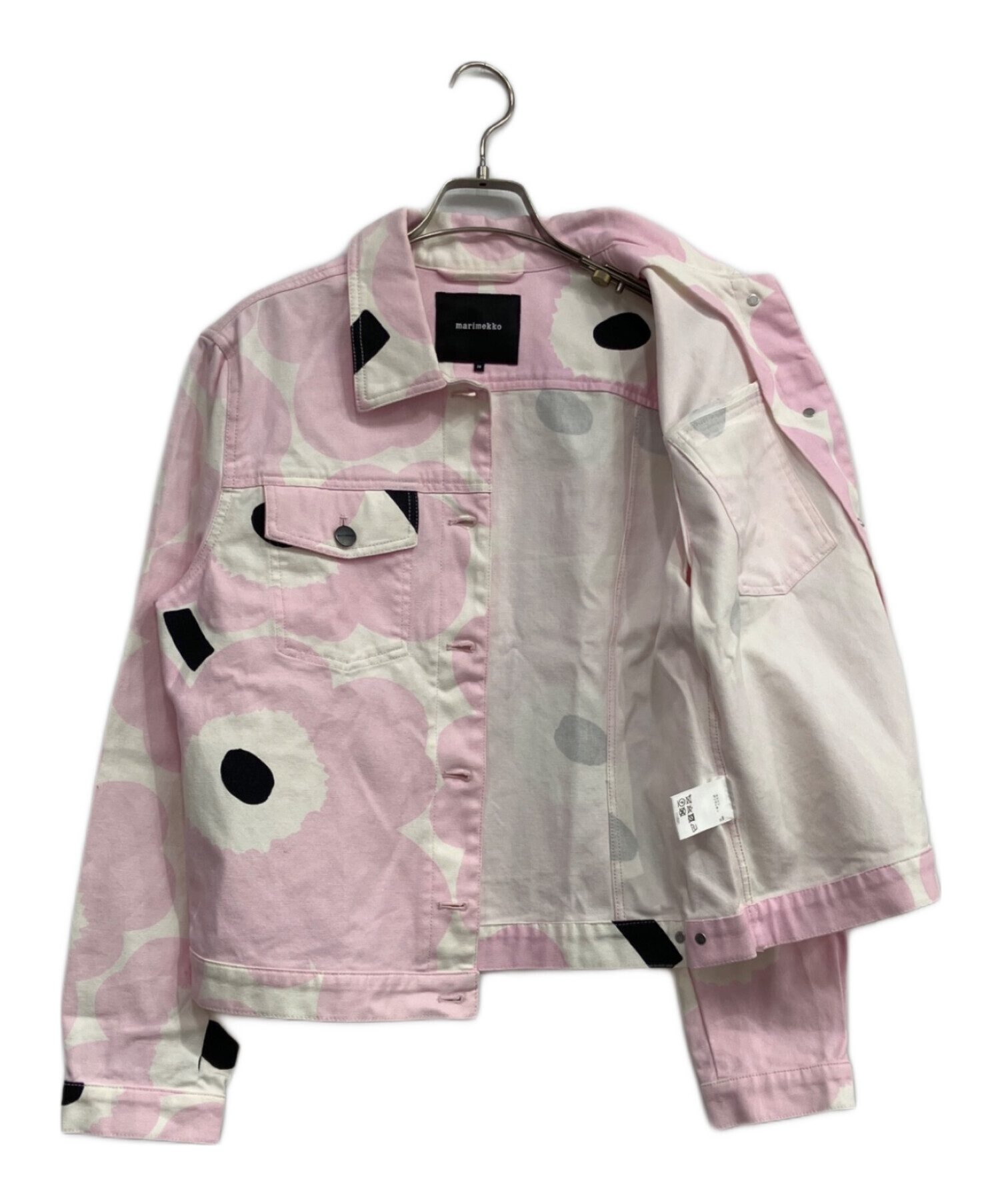 マリメッコ marimekko ウニッコ デニムジャケット ピンク Gジャン 中古・古着通販】marimekko (マリメッコ) ウニッコ柄デニムジャケット