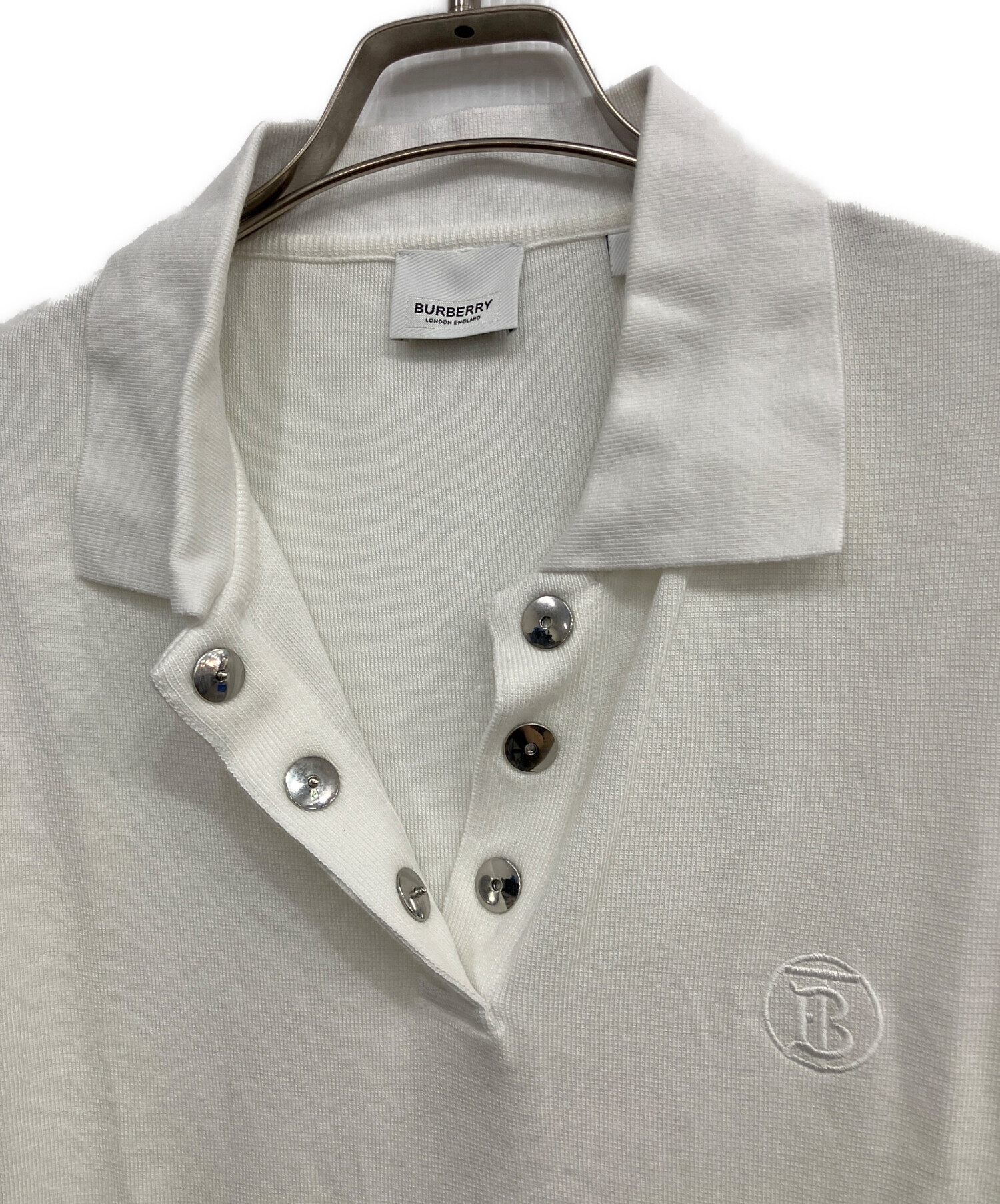 BURBERRY ポロシャツ 白 タグ付き新品 L 中古・古着通販】BURBERRY (バーバリー) ニットポロシャツ ホワイト