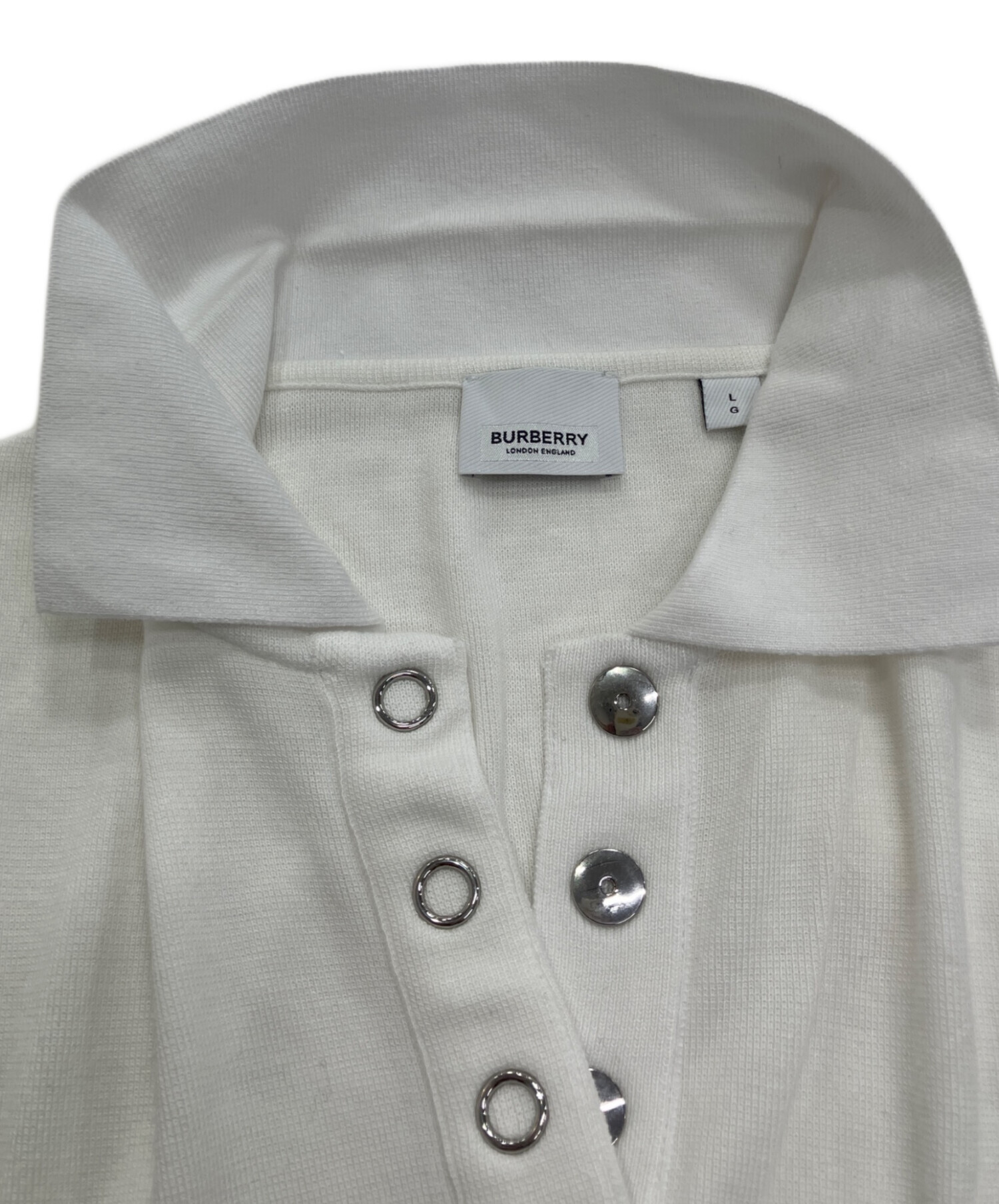 中古・古着通販】BURBERRY (バーバリー) ニットポロシャツ ホワイト