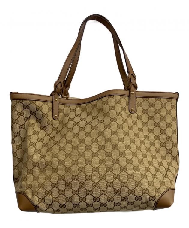 中古・古着通販】GUCCI (グッチ) GGキャンバストートバッグ ベージュ