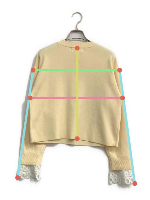 最終　ほぼ未使用　Arpege 金ボタン　ニットジャケット　タグ付 中古・古着通販】Arpege story (アルページュストーリー) 袖口レース金