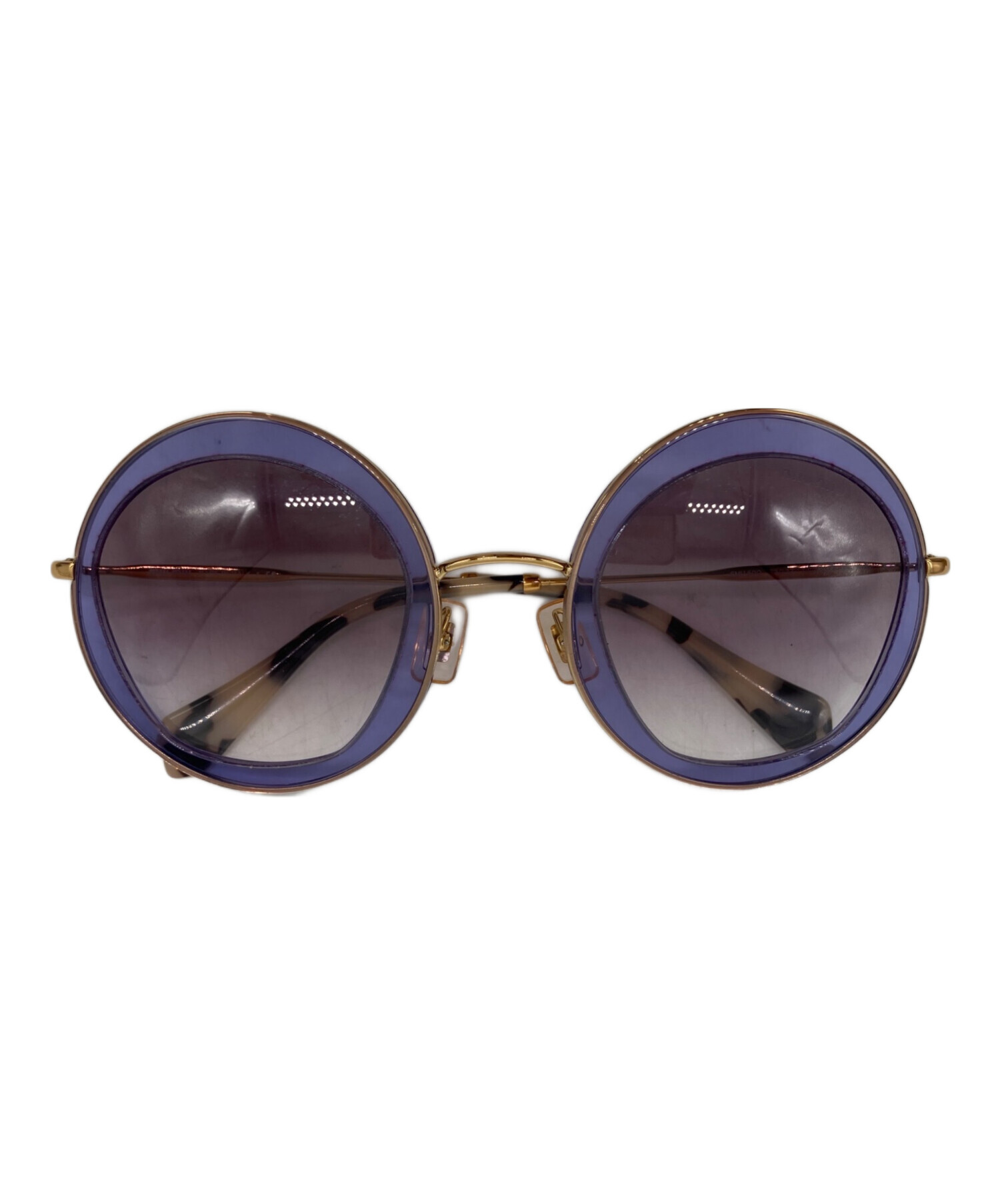【美品】MIUMIU ミュウミュウ　サングラス　紫　ラウンド　パープル 中古・古着通販】MIU MIU (ミュウミュウ) サングラス パープル