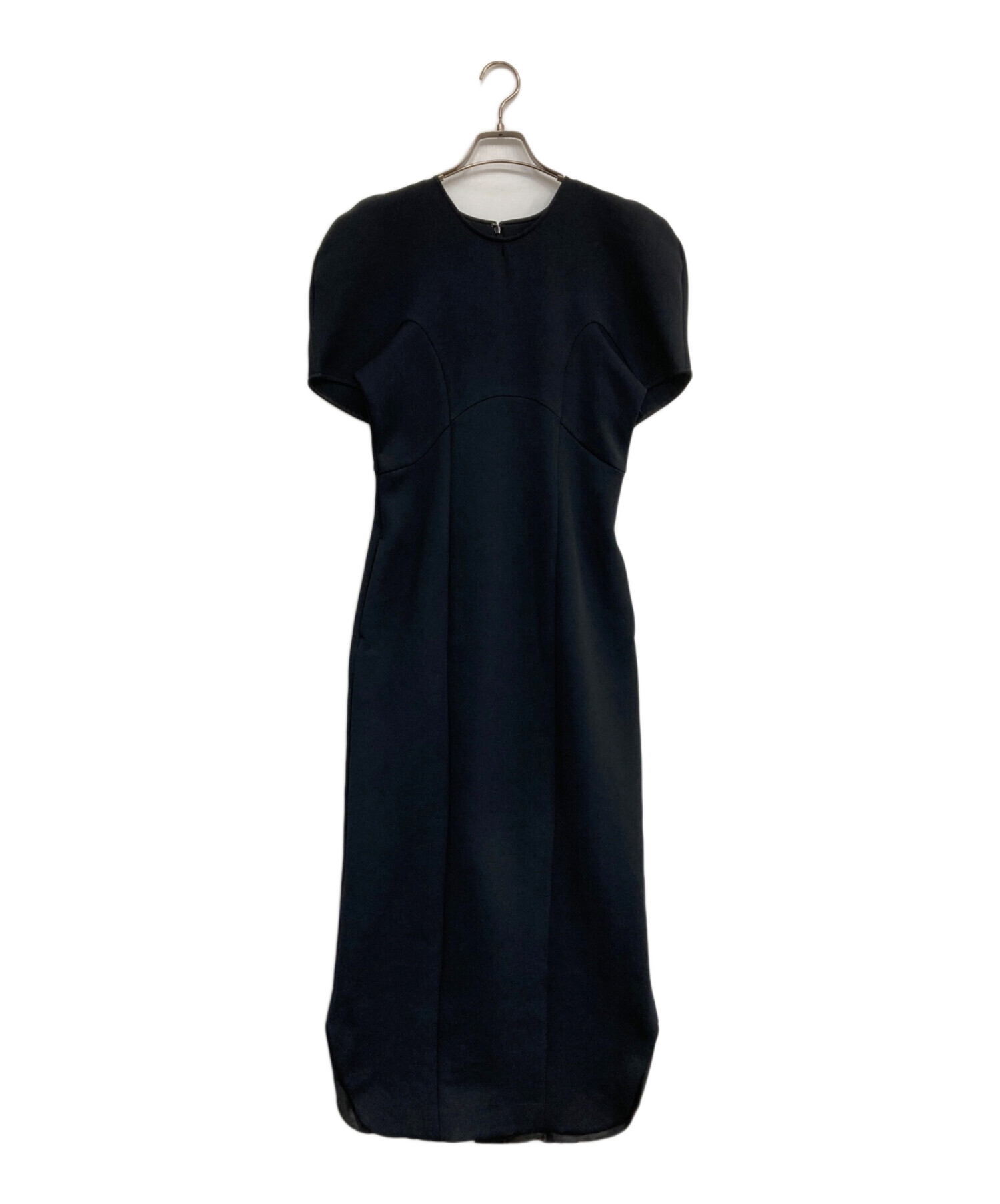 中古・古着通販】Ameri (アメリ) TULIP SLEEVE I LINE DRESS ブラック 