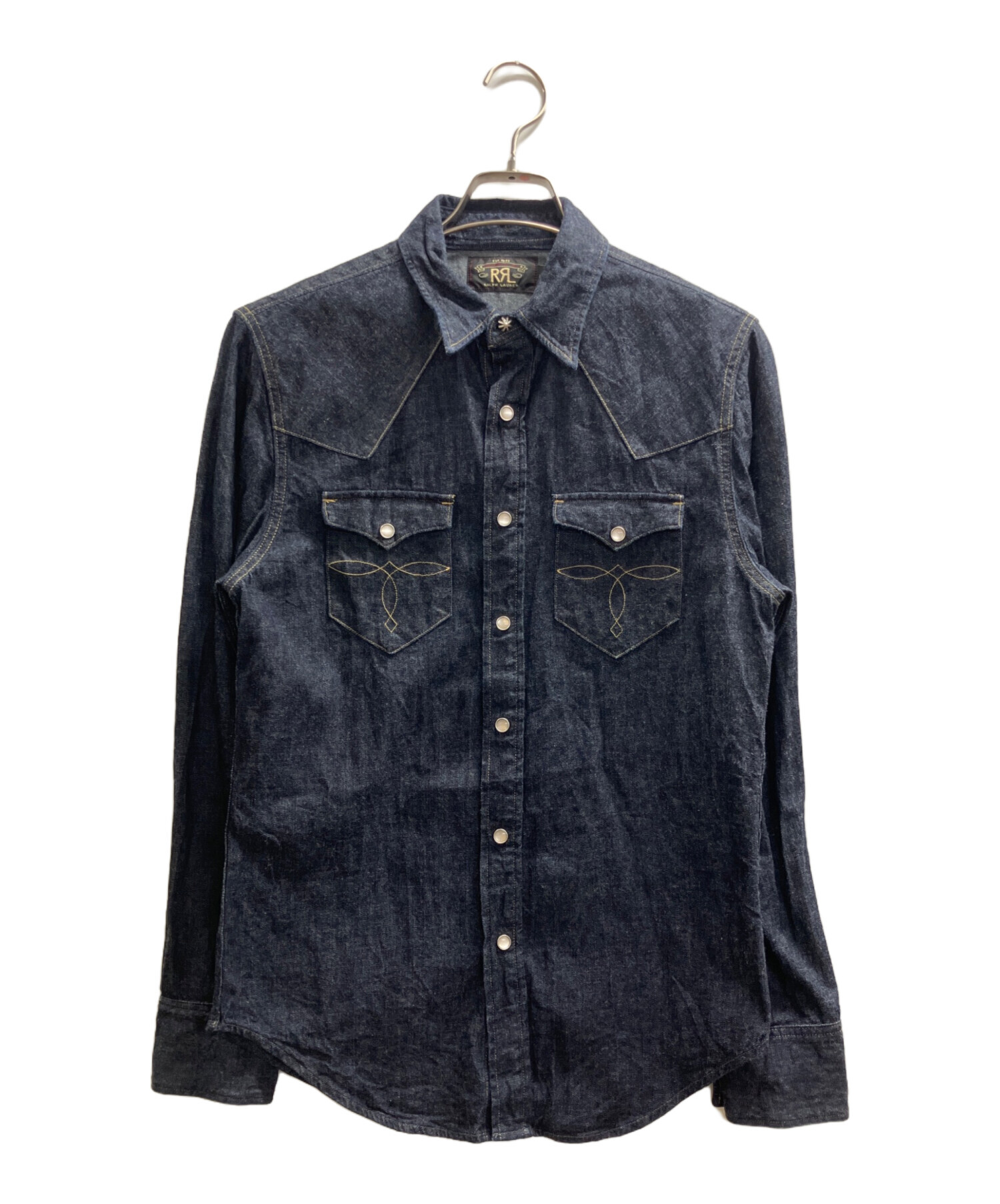 【美品】 RRL ダブルアールエル コンチョボタン デニムウエスタンシャツ M 中古・古着通販】RRL (ダブルアールエル) コンチョボタン デニム
