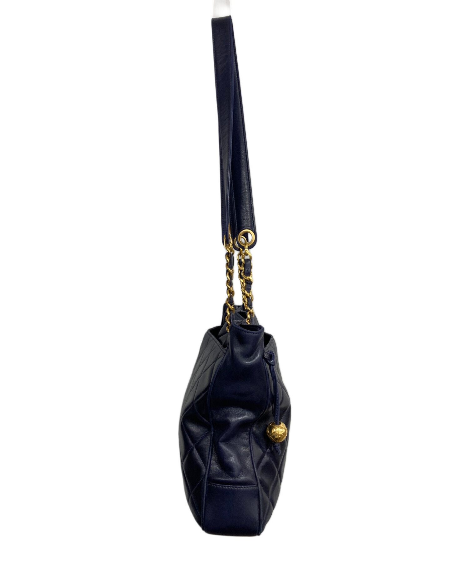 中古・古着通販】CHANEL (シャネル) ショルダーバッグ ネイビー 