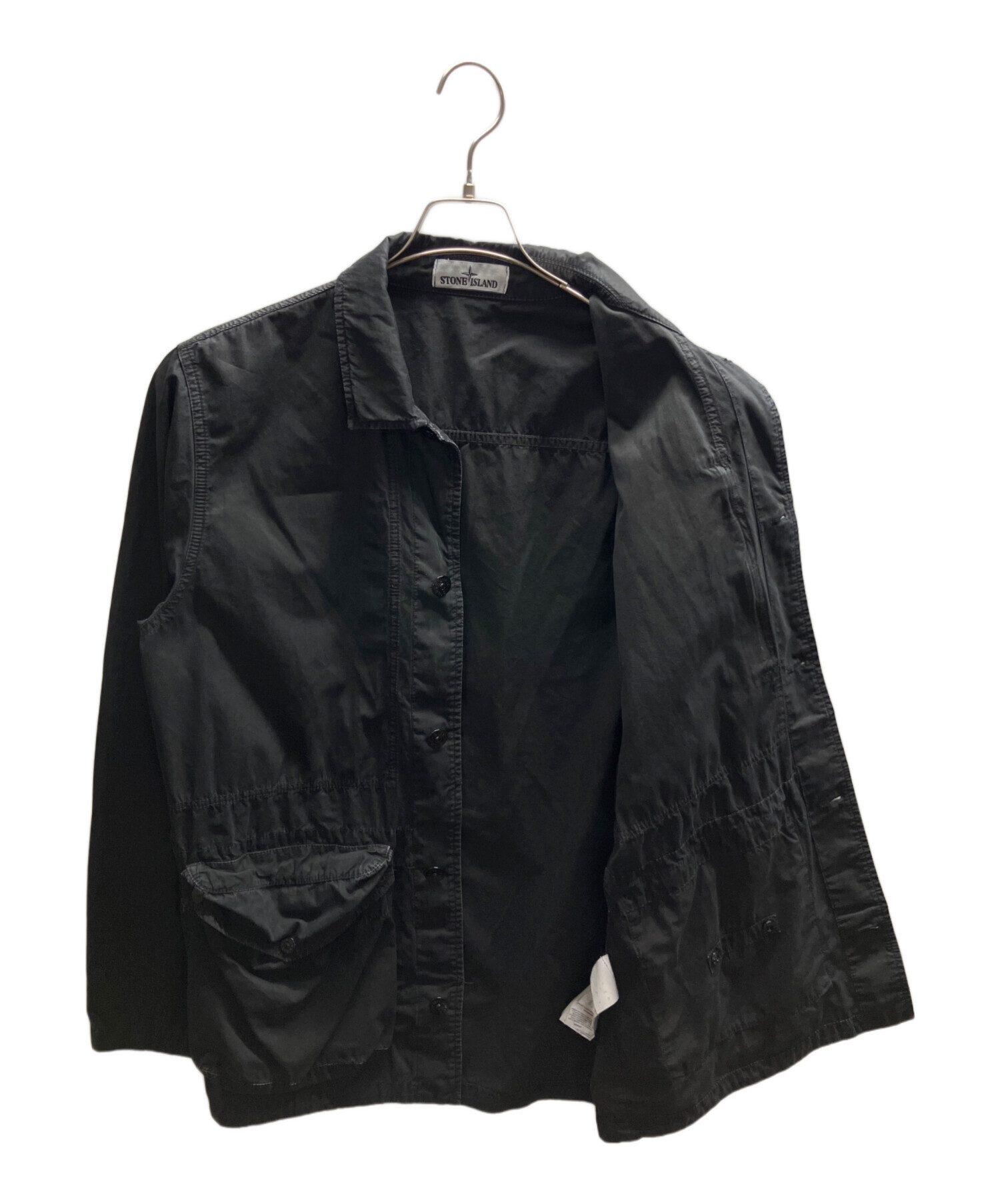 ストーンアイランド　TELA SMERIGLI ATA ジャケット ブラック　M 中古・古着通販】STONE ISLAND (ストーンアイランド) Tela Smerigliata