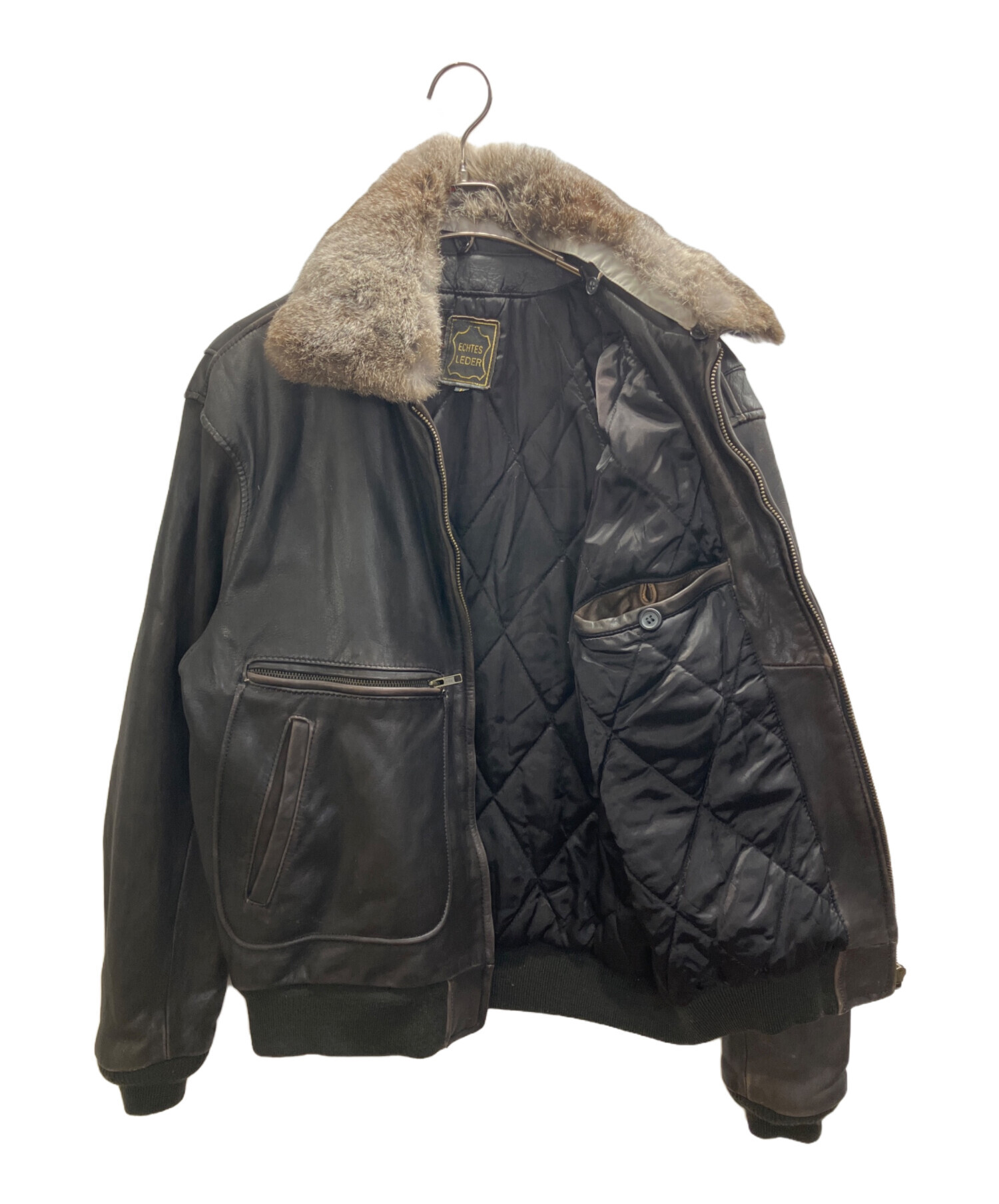 ヴィンテージ ECHTES LEDER レザージャケット　ライダースジャケット 中古・古着通販】echtes leder (エヒテス レーダァ) ファー付レザー