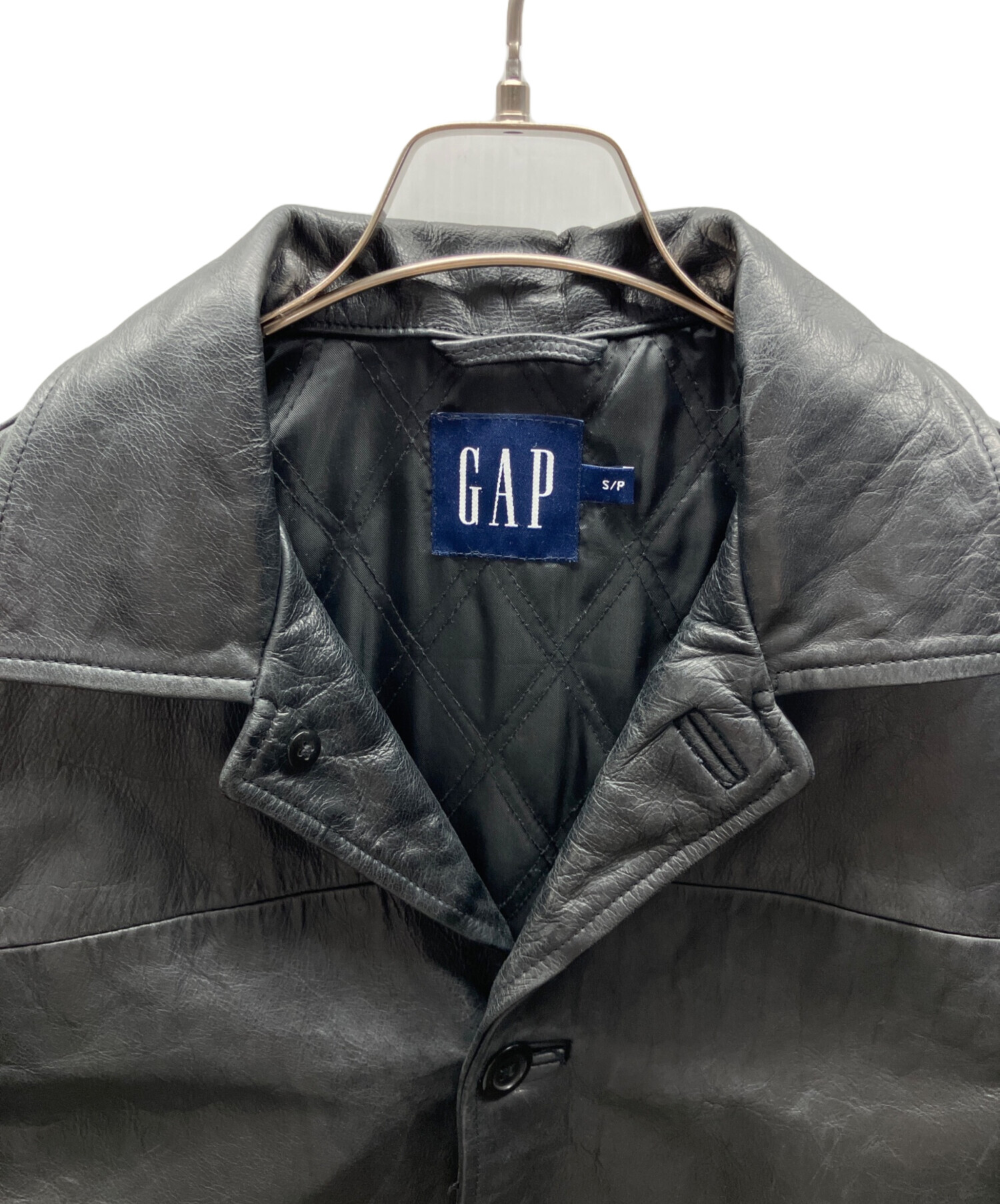 中古・古着通販】GAP (ギャップ) レザー カーコート ブラック サイズ:S