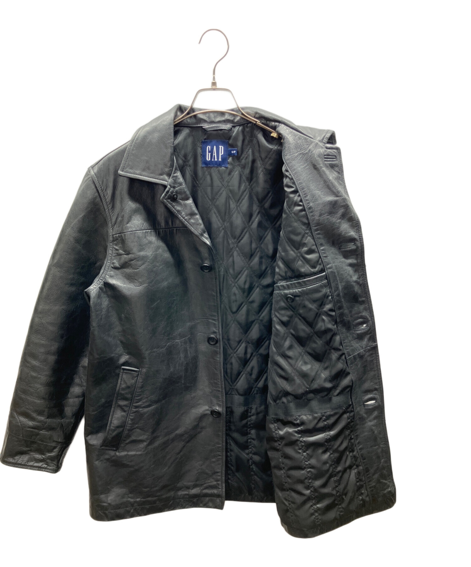 中古・古着通販】GAP (ギャップ) レザー カーコート ブラック サイズ:S