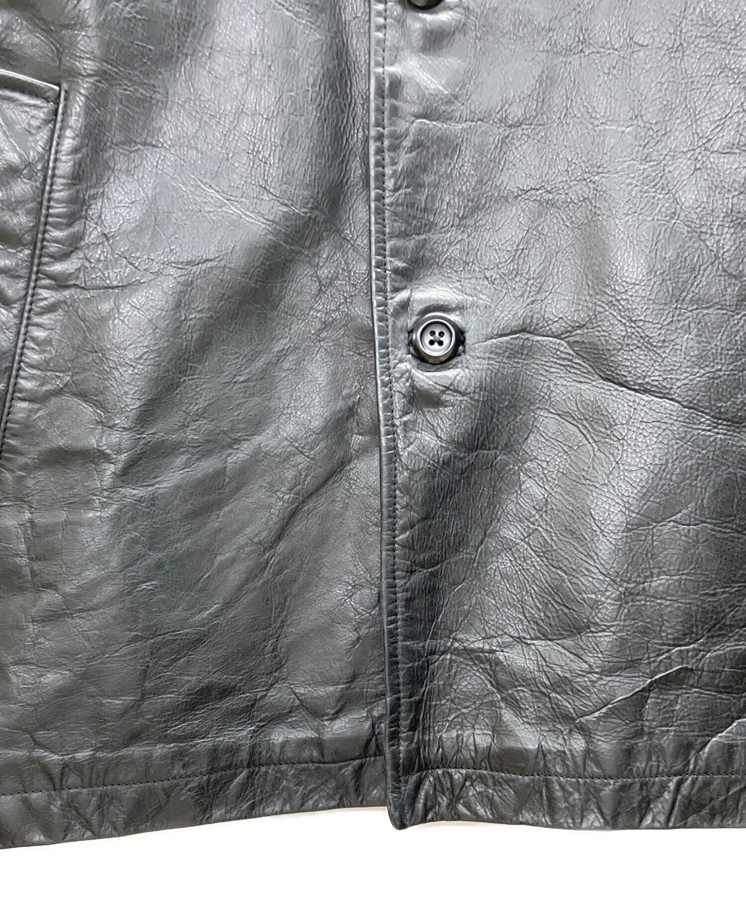 中古・古着通販】GAP (ギャップ) レザー カーコート ブラック サイズ:S