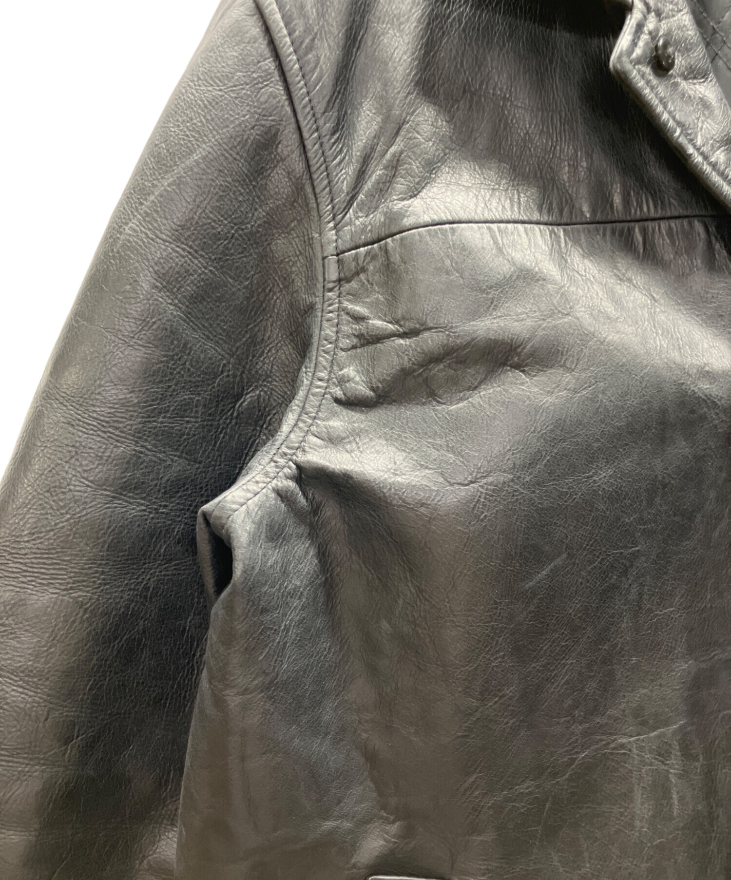 中古・古着通販】GAP (ギャップ) レザー カーコート ブラック サイズ:S