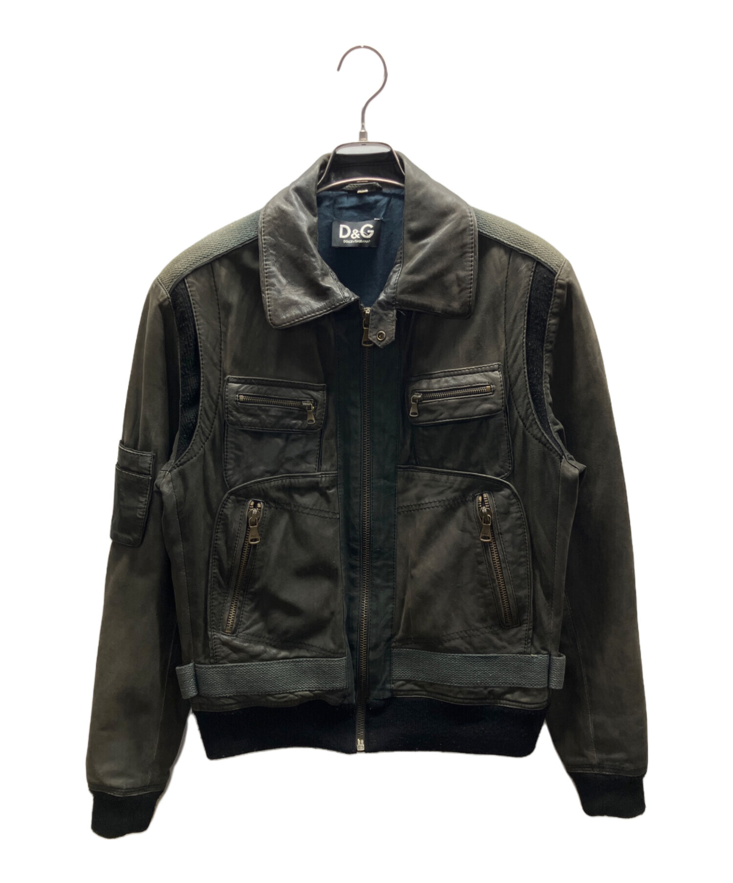 D&G ダークブラウン レザージャケット 中古・古着通販】D&G (ディーアンドジー) レザージャケット ブラウン
