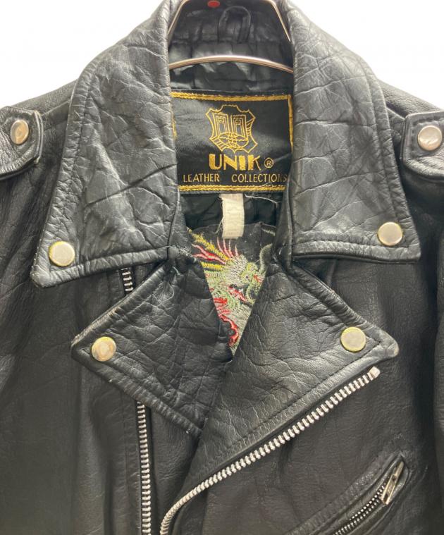 80s UNIK パキジャン レザーダブルライダース 中古・古着通販】unik (ユニック) ダブルライダースジャケット