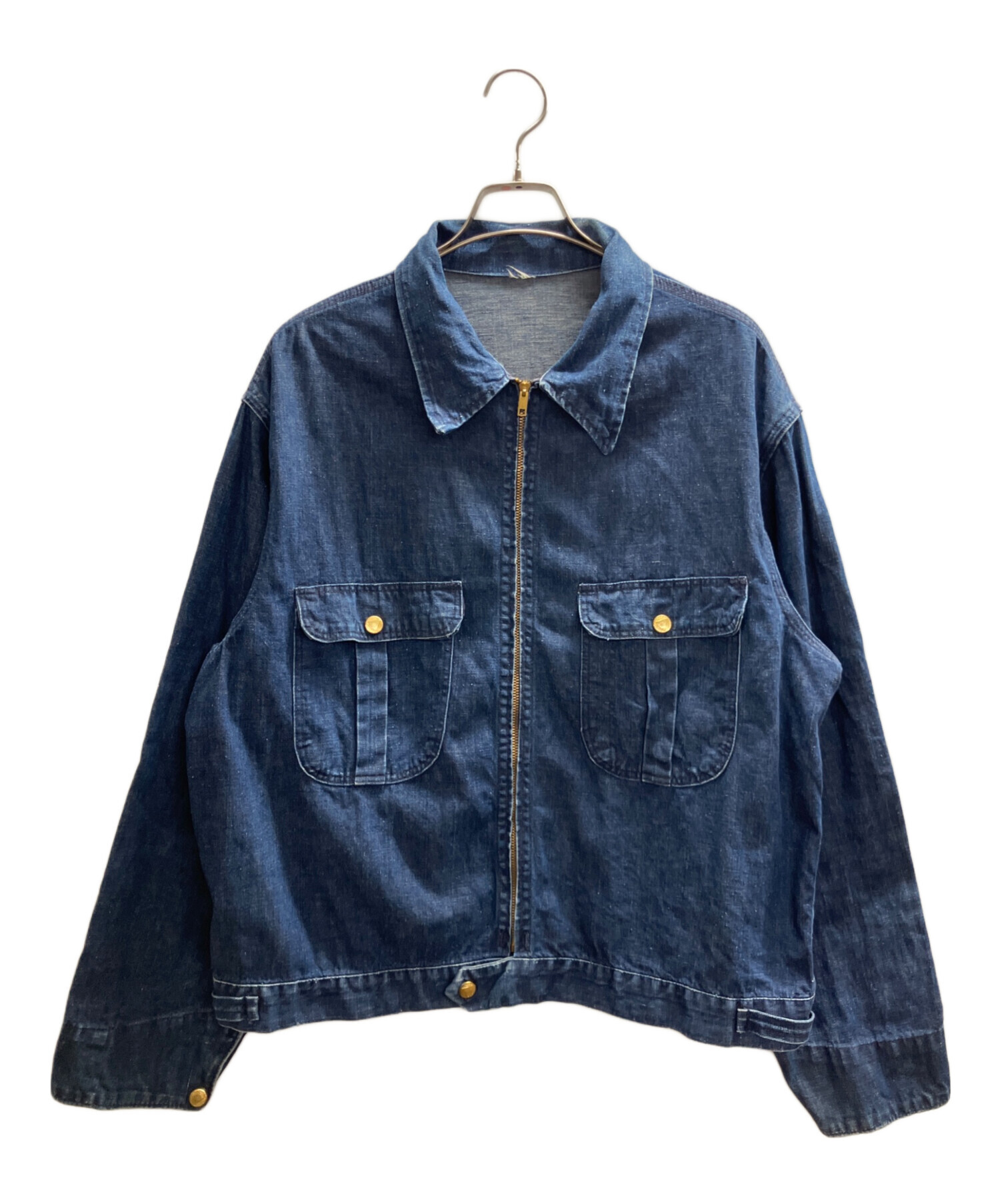 80s デニム チャイナジャケット 蛙ボタン インディゴ 古着 ヴィンテージ 中古・古着通販】VINTAGE (ヴィンテージ) デニムワークジャケット