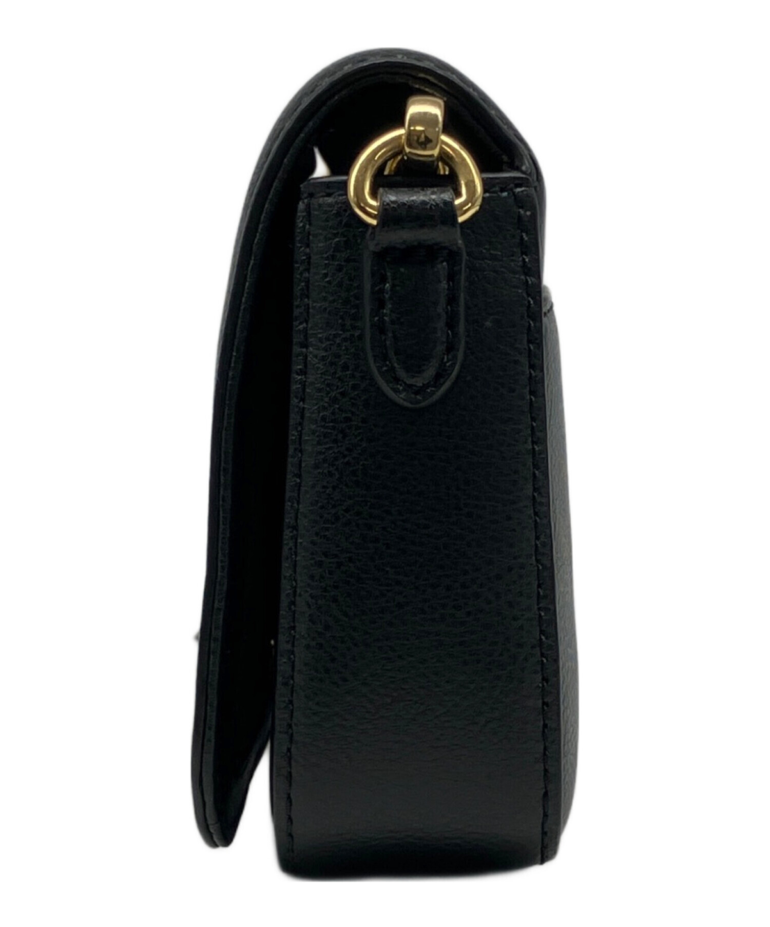 【美品】LAUREN　ラルフローレン　チェーンバッグ　レザー　ロゴ　エンボス　黒 中古・古着通販】LAUREN RALPH LAUREN (ローレン ラルフ ローレン