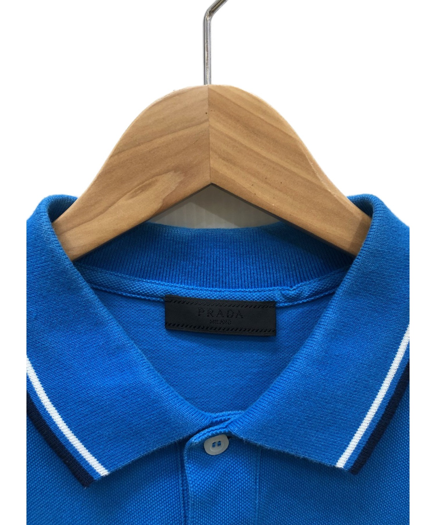中古・古着通販】PRADA (プラダ) ポロシャツ ブルー サイズ:SIZE L 
