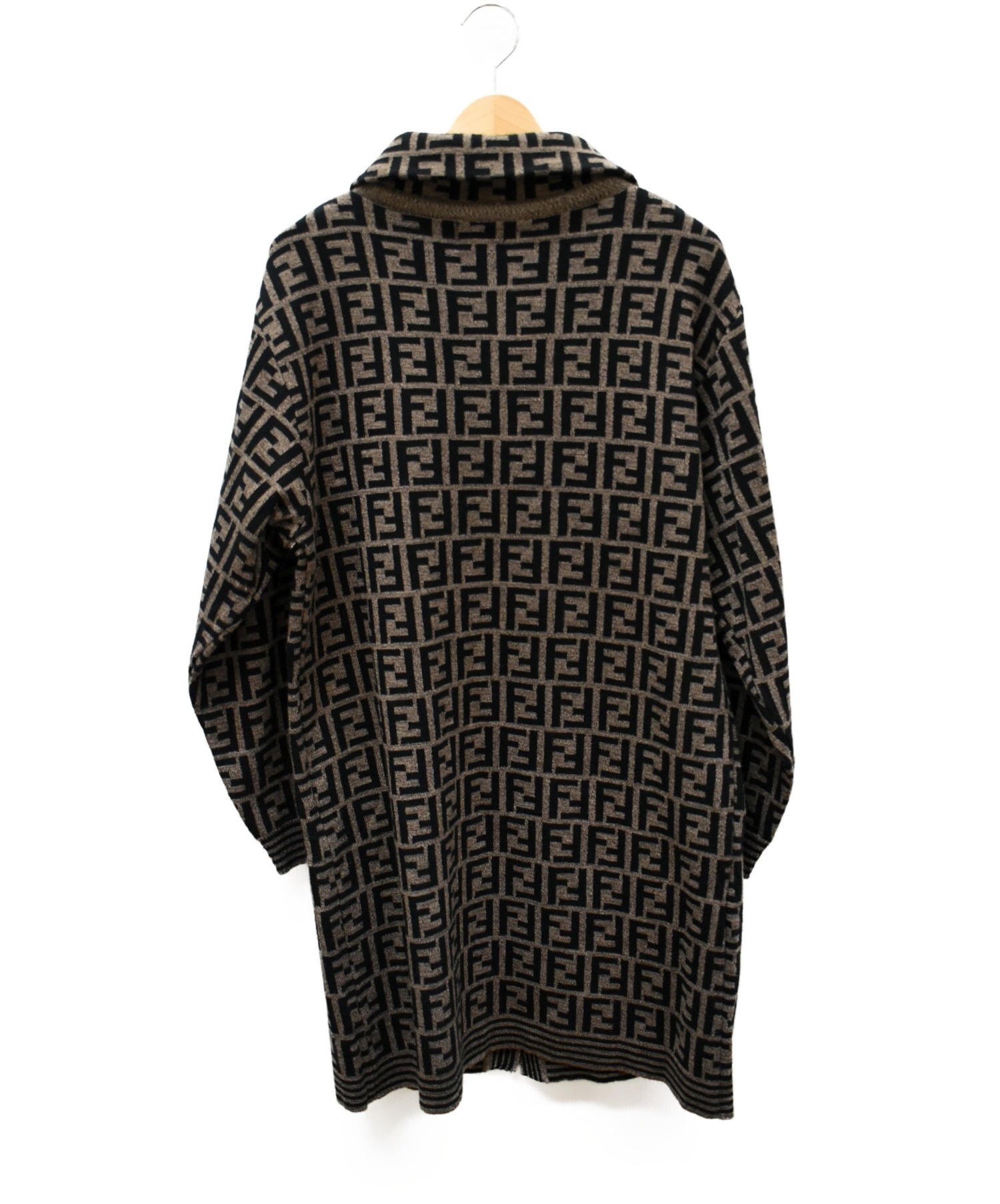 中古・古着通販】FENDI (フェンディ) ズッカ柄ロングニットコート